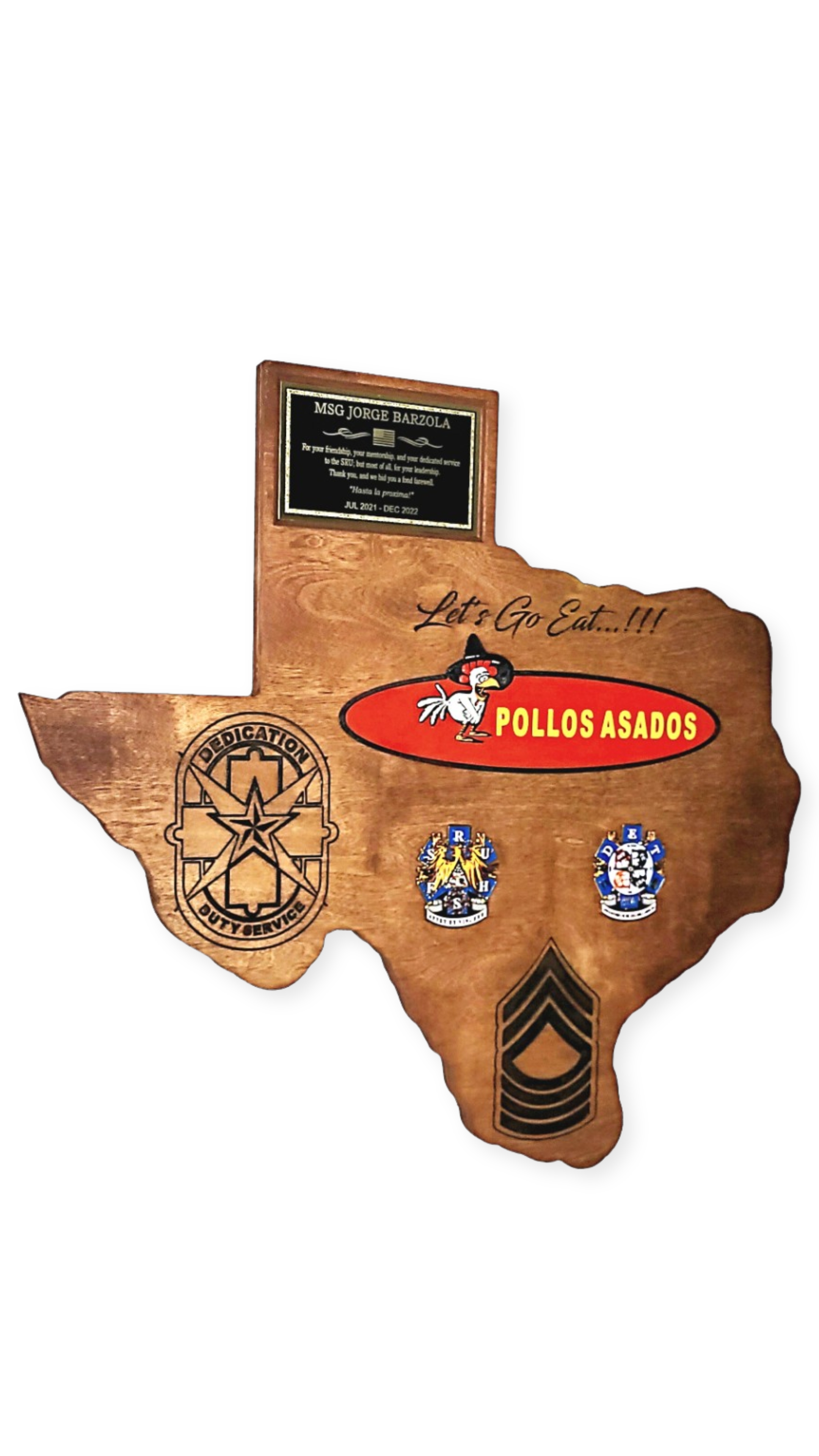 TEXAS SHAPED PLAQUE