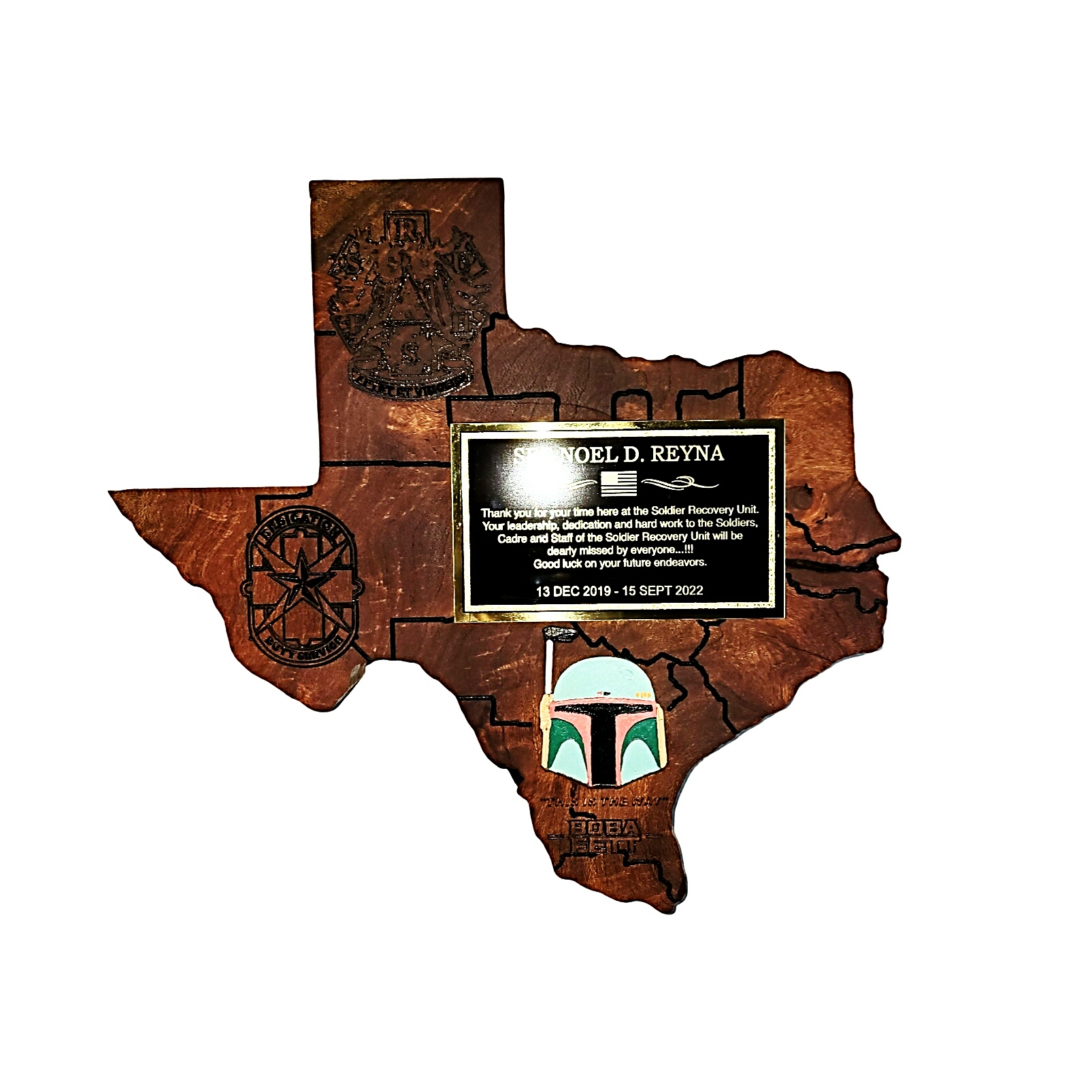 TEXAS-SHAPED PLAQUE