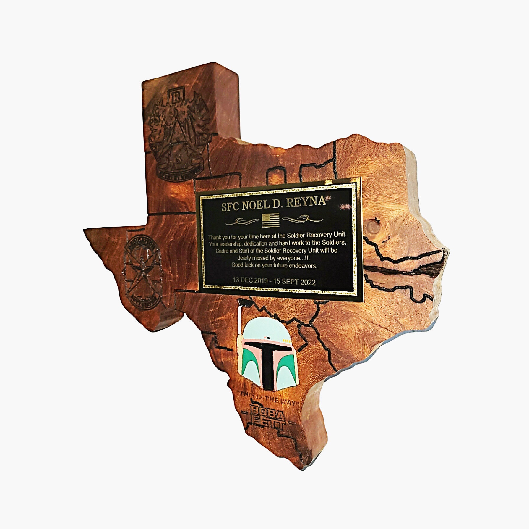 TEXAS-SHAPED PLAQUE