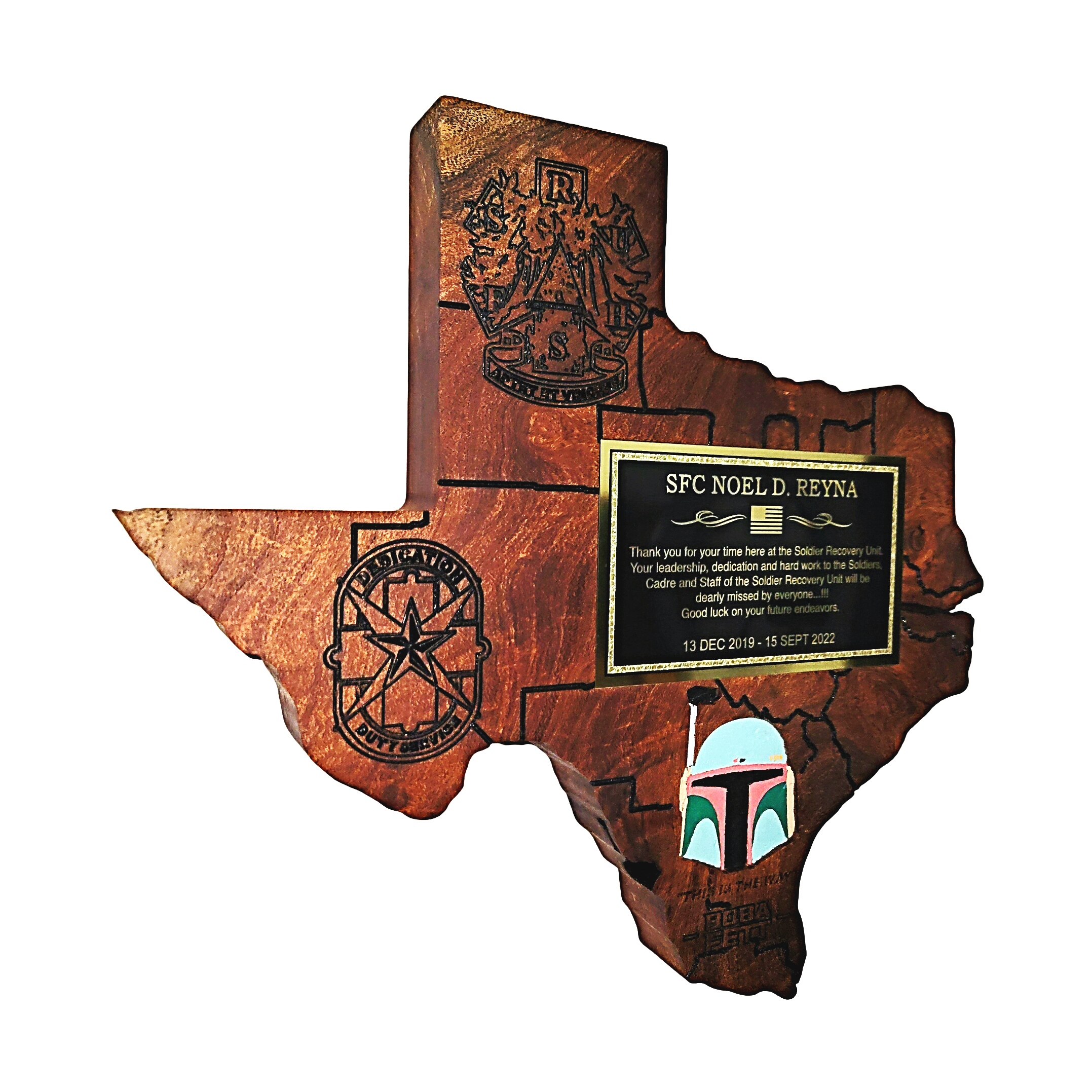 TEXAS-SHAPED PLAQUE