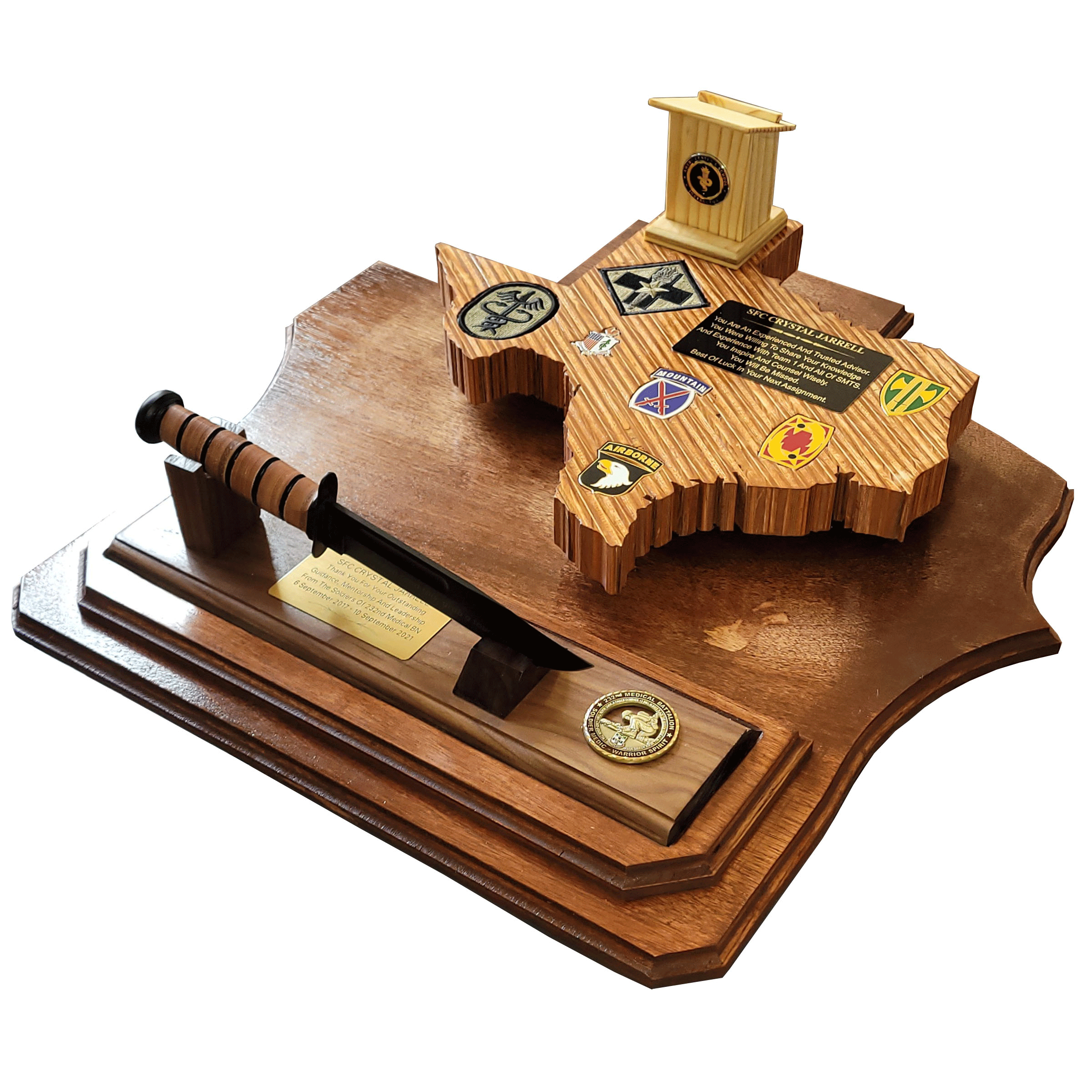 TEXAS-THEMED K-BAR DISPLAY MILITARY GIFT