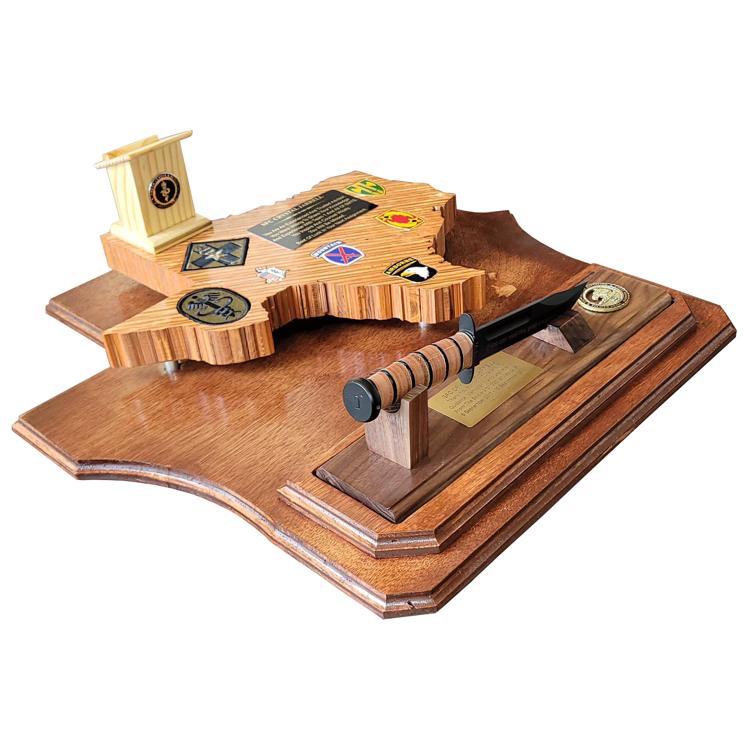 TEXAS-THEMED K-BAR DISPLAY MILITARY GIFT