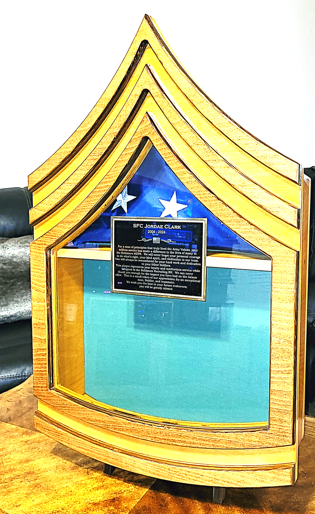 Army E7 Sergeant First Class Themed Retirement Shadow Box