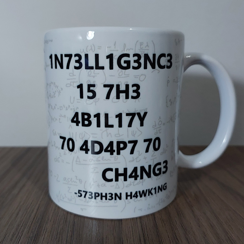Caneca frase Hawking branca