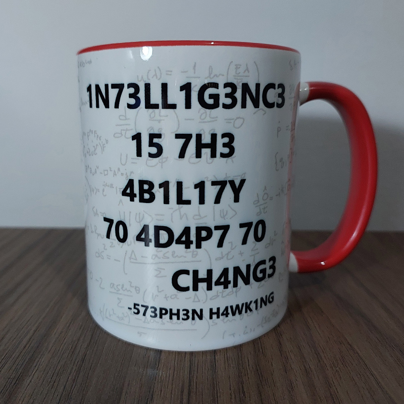 Caneca frase Hawking vermelha
