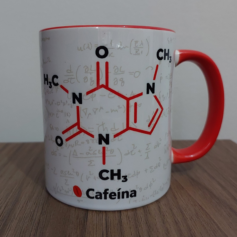 Caneca Cafeína vermelha