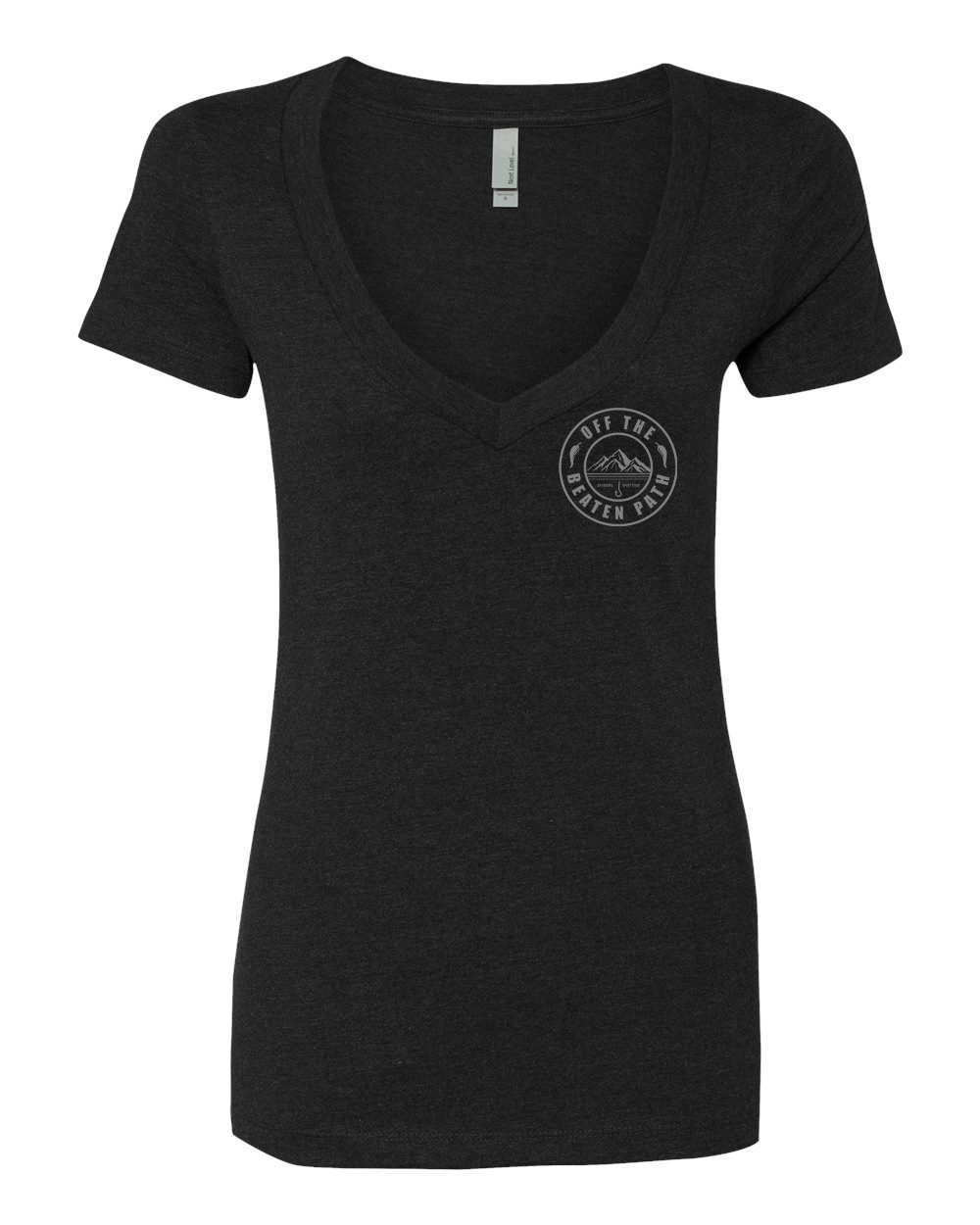 Women's V-neck Black w/ Grey Logo