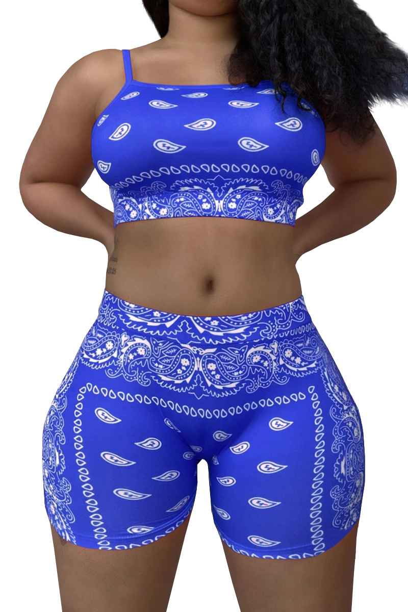 PAISLEY PRINT CROP TOP/SHORTS