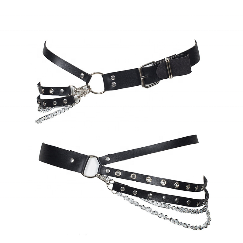 ROYAL ENTITY LEATHER CHAIN REVESIBLE HIP BELT