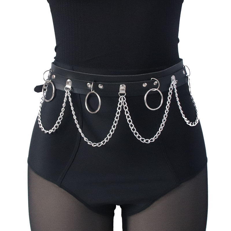 LEATHER CHAIN WAIST BELT