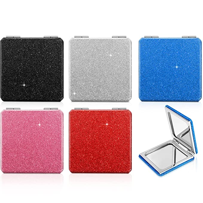 GLITTER LEATHER COMPACT MIRROR