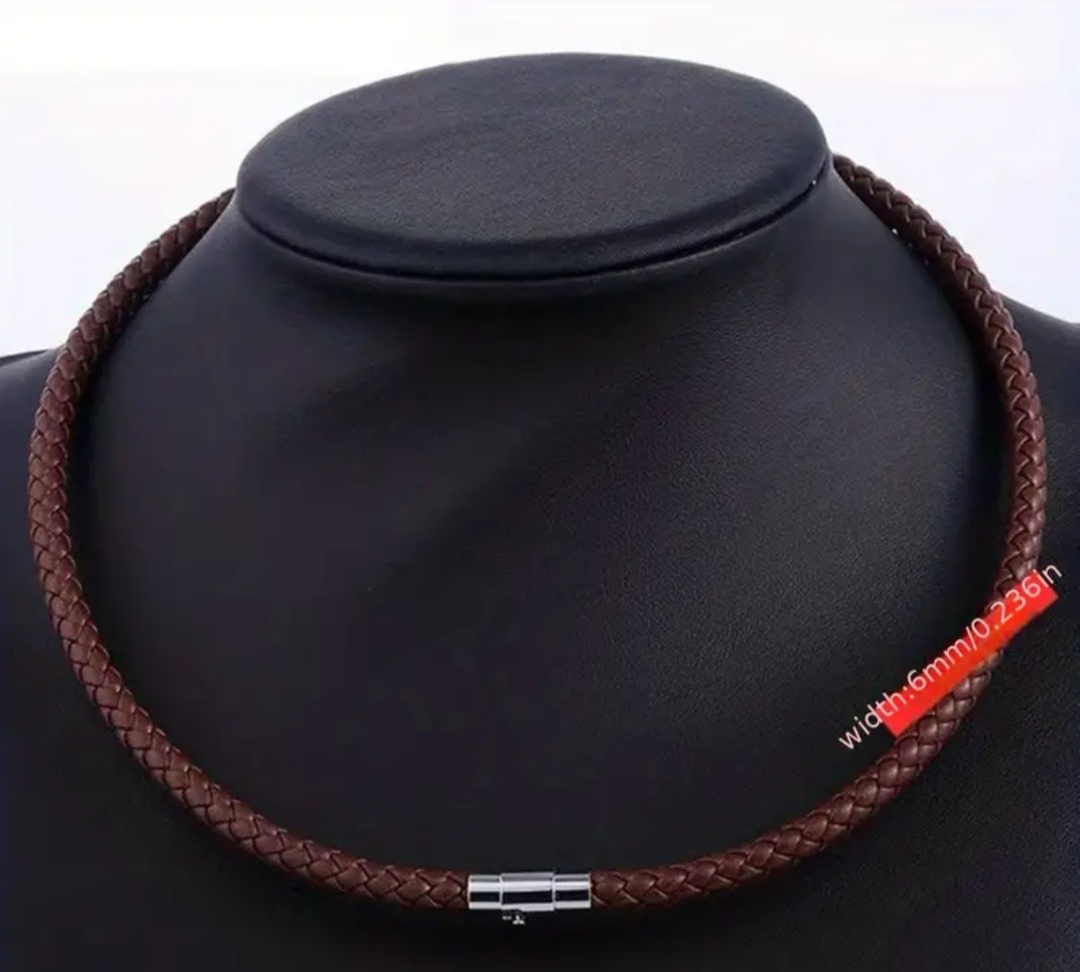 BRAIDED LEATHER CORD NECKLACE