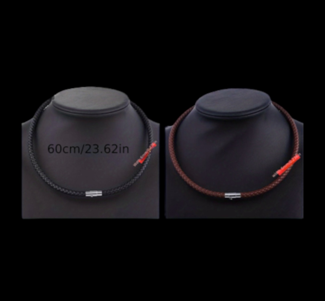 BRAIDED LEATHER CORD NECKLACE