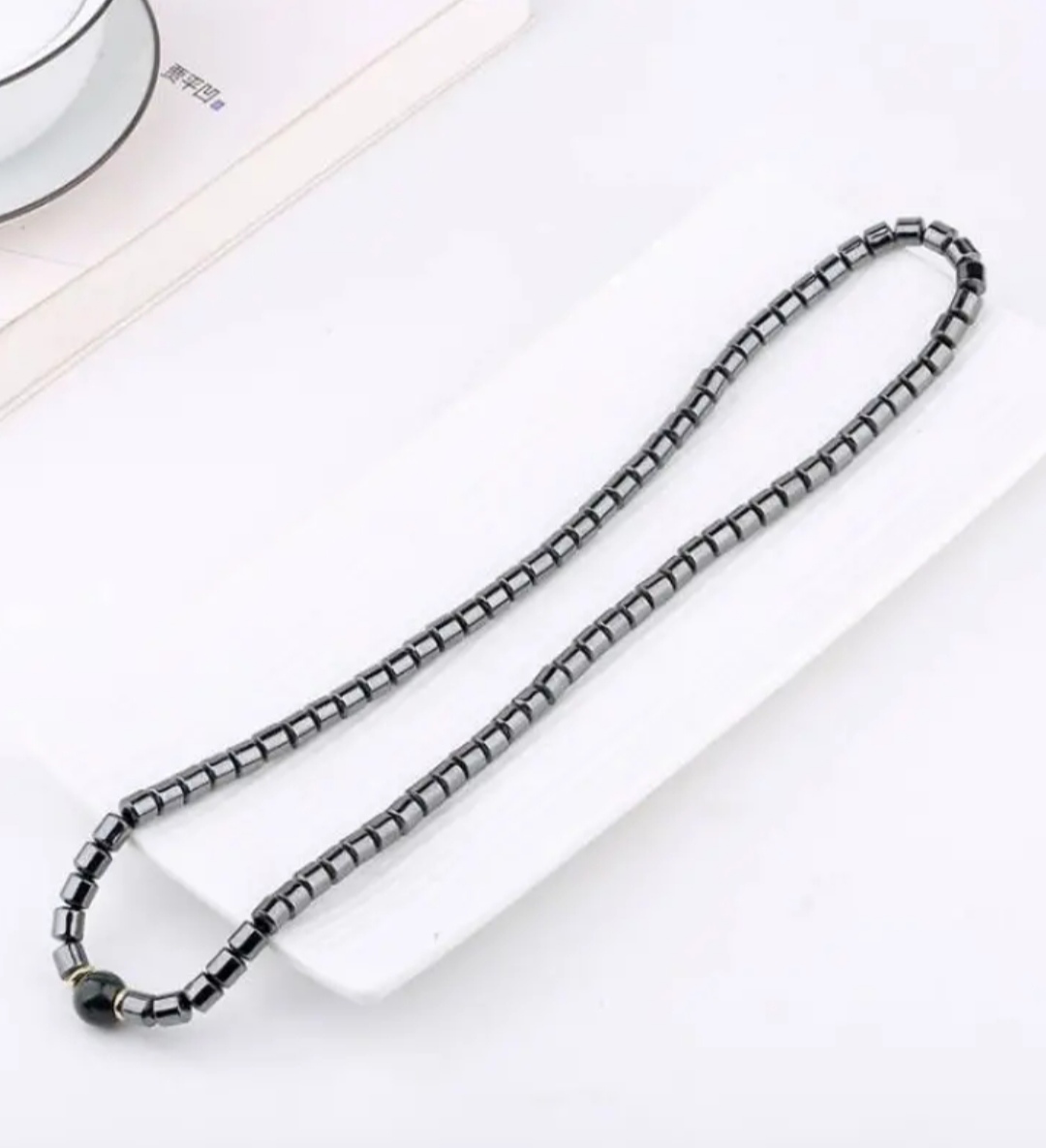 TERAHERTZ & JADE STONE BEAD NECKLACE