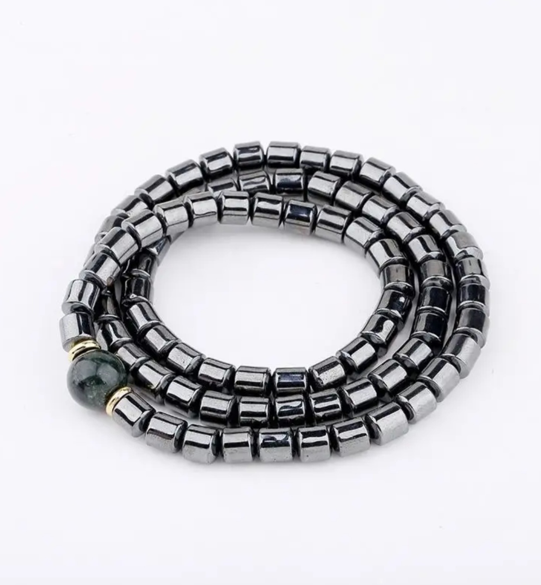 TERAHERTZ & JADE STONE BEAD NECKLACE