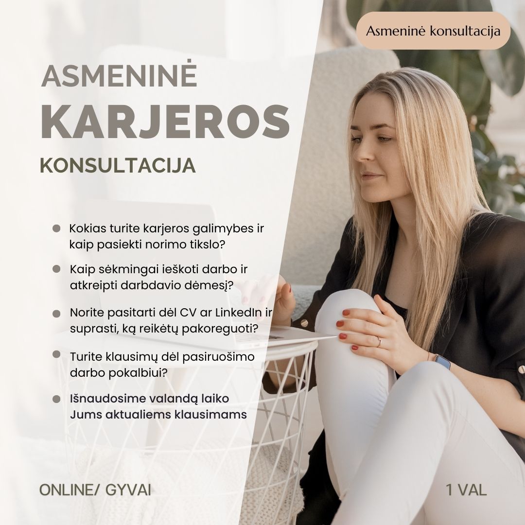 Asmeninė KARJEROS KONSULTACIJA