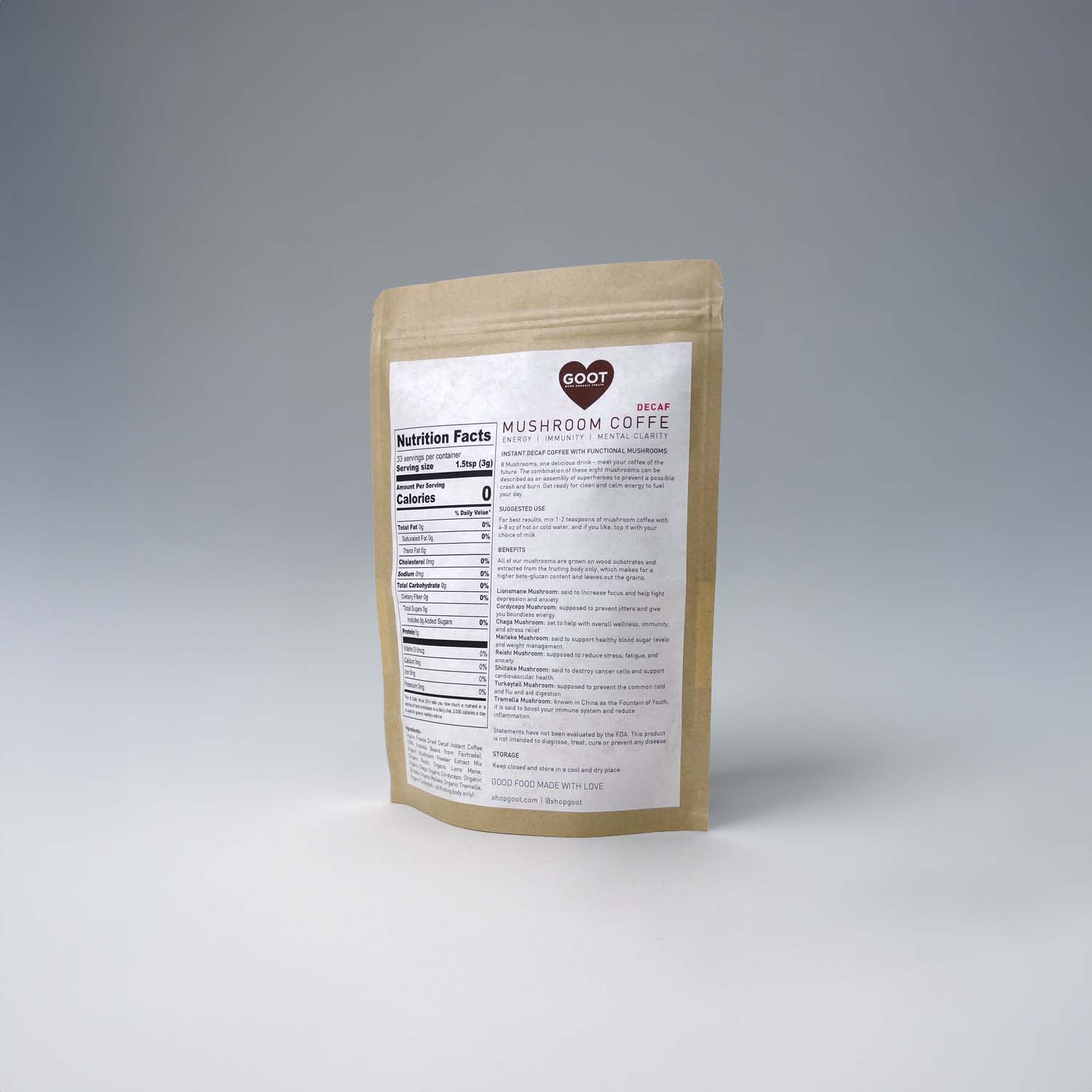 Organic Mushroom Coffee Decaf