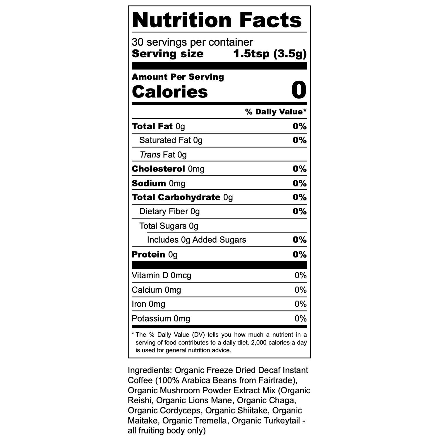 Organic Mushroom Coffee Decaf