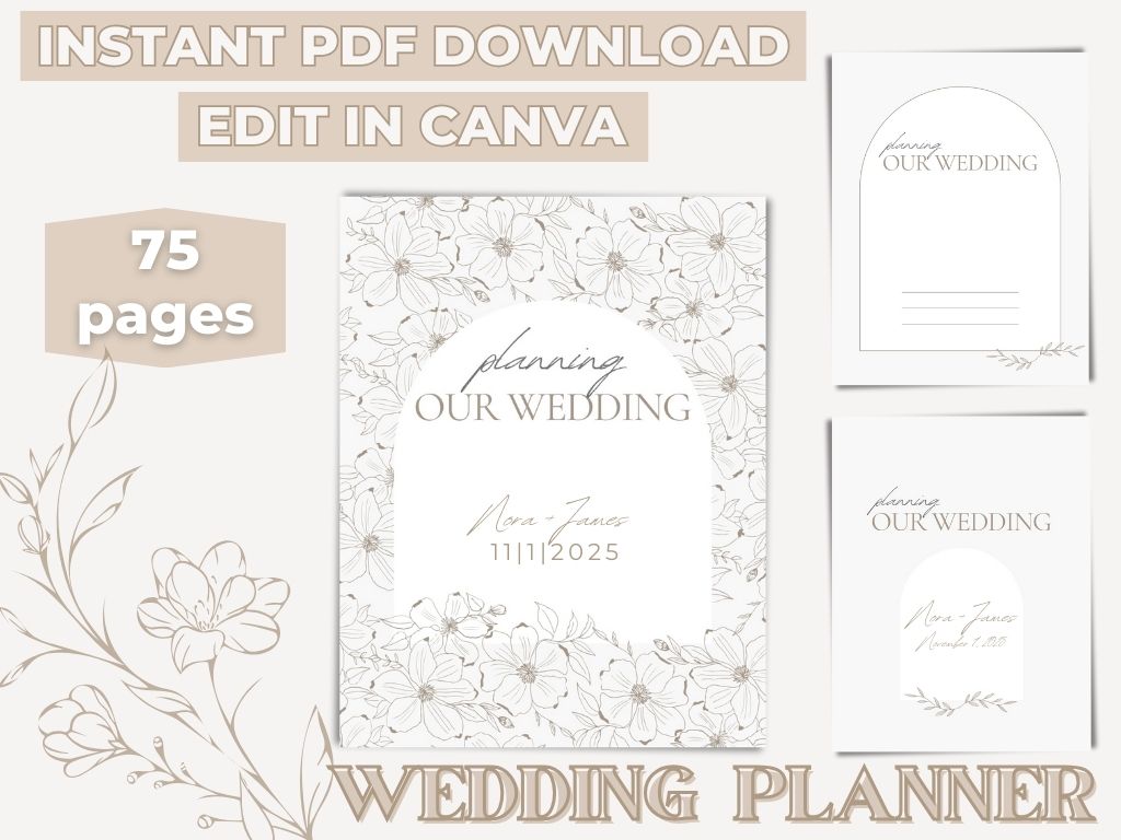 The Ultimate Custom Wedding planner - A4 size Instant Download, US Letter/A4 Canva Template