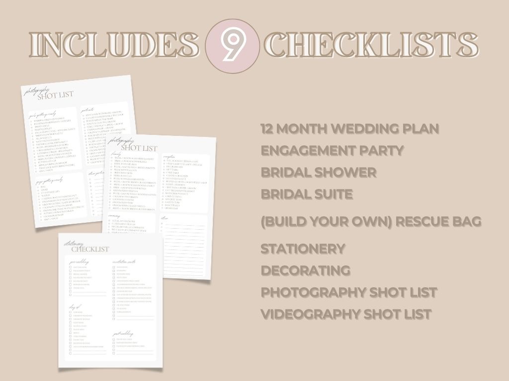 The Ultimate Custom Wedding planner - A4 size Instant Download, US Letter/A4 Canva Template