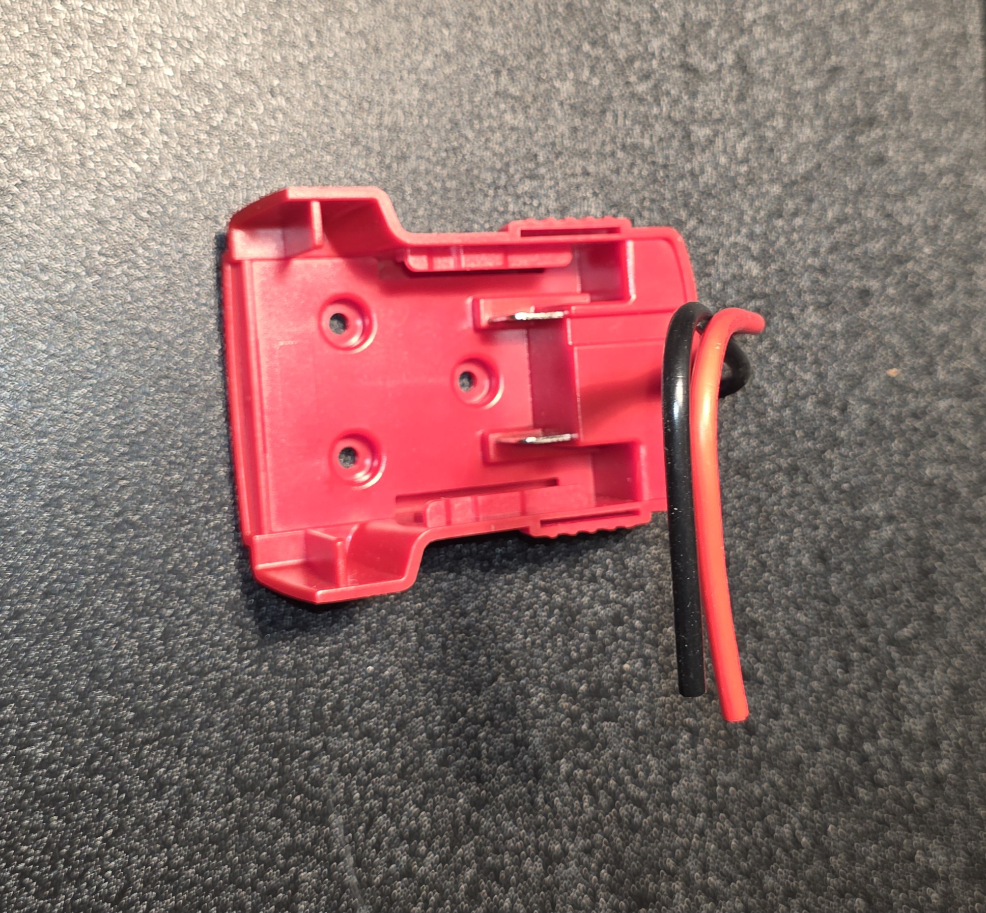 "Milw Red" 18v Li-ion Battery Adapter.   Requires "Milw Red" 18v Battery Pack. 