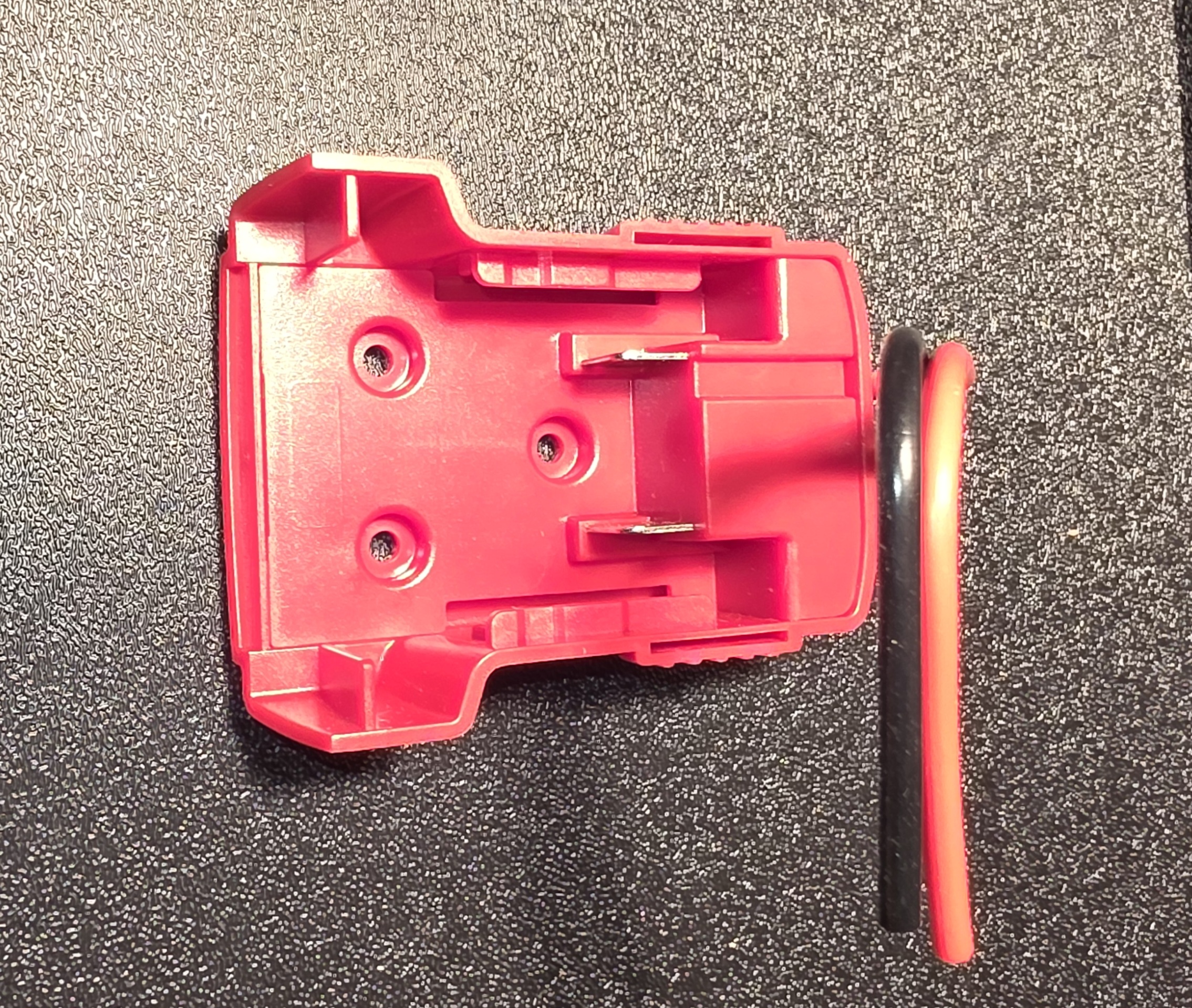 "Milw Red" 18v Li-ion Battery Adapter.   Requires "Milw Red" 18v Battery Pack. 