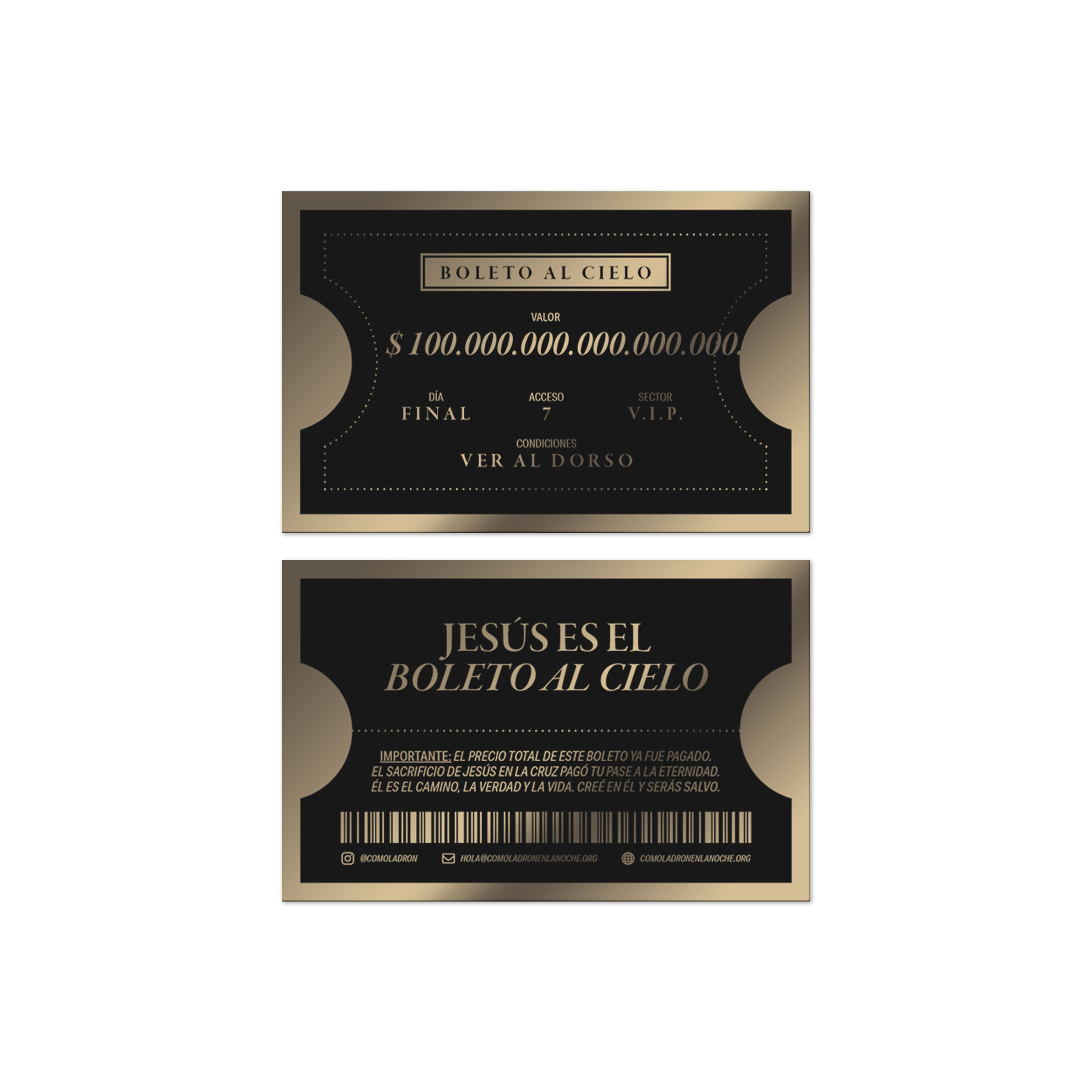 Tarjetas doradas — 15 u.