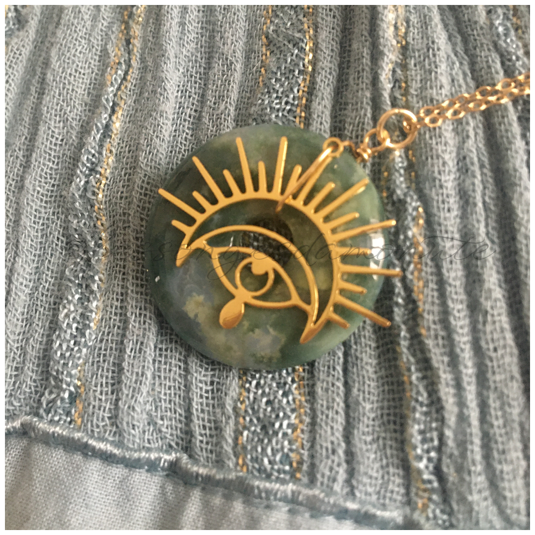 Collier MERVEILLE : agate mousse