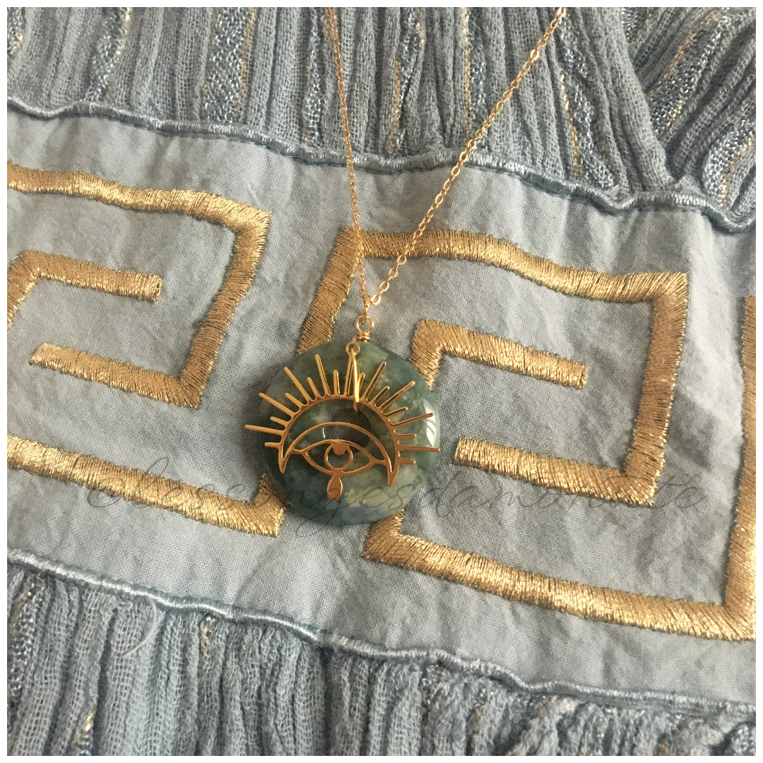 Collier MERVEILLE : agate mousse