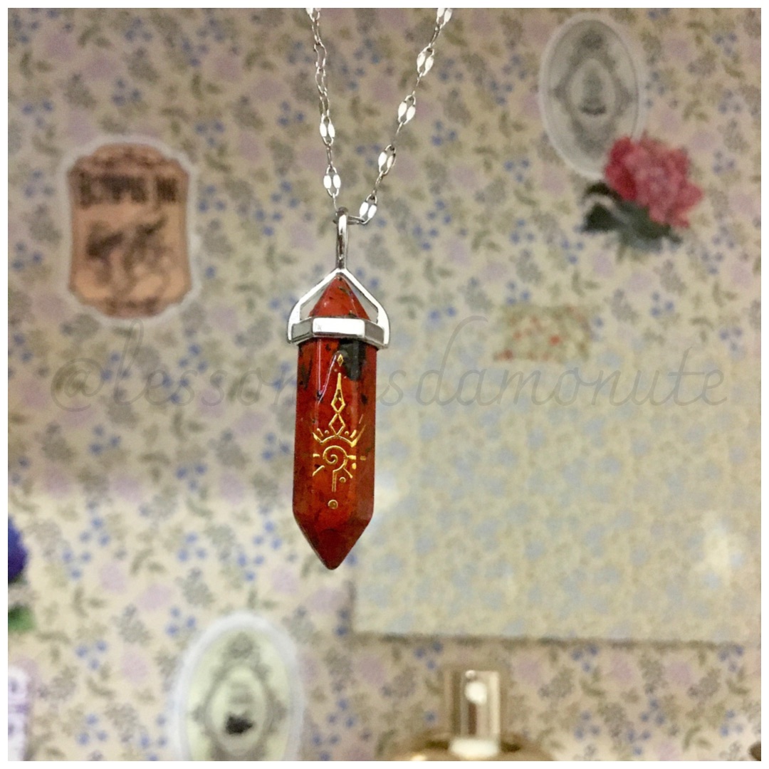 Collier POINTE : jaspe rouge