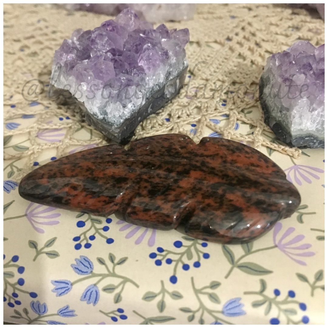 Plume : obsidienne acajou
