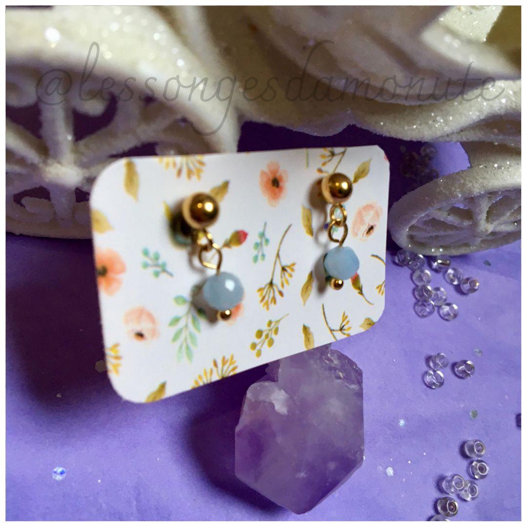 Boucles d’oreilles Lueur : aigue marine