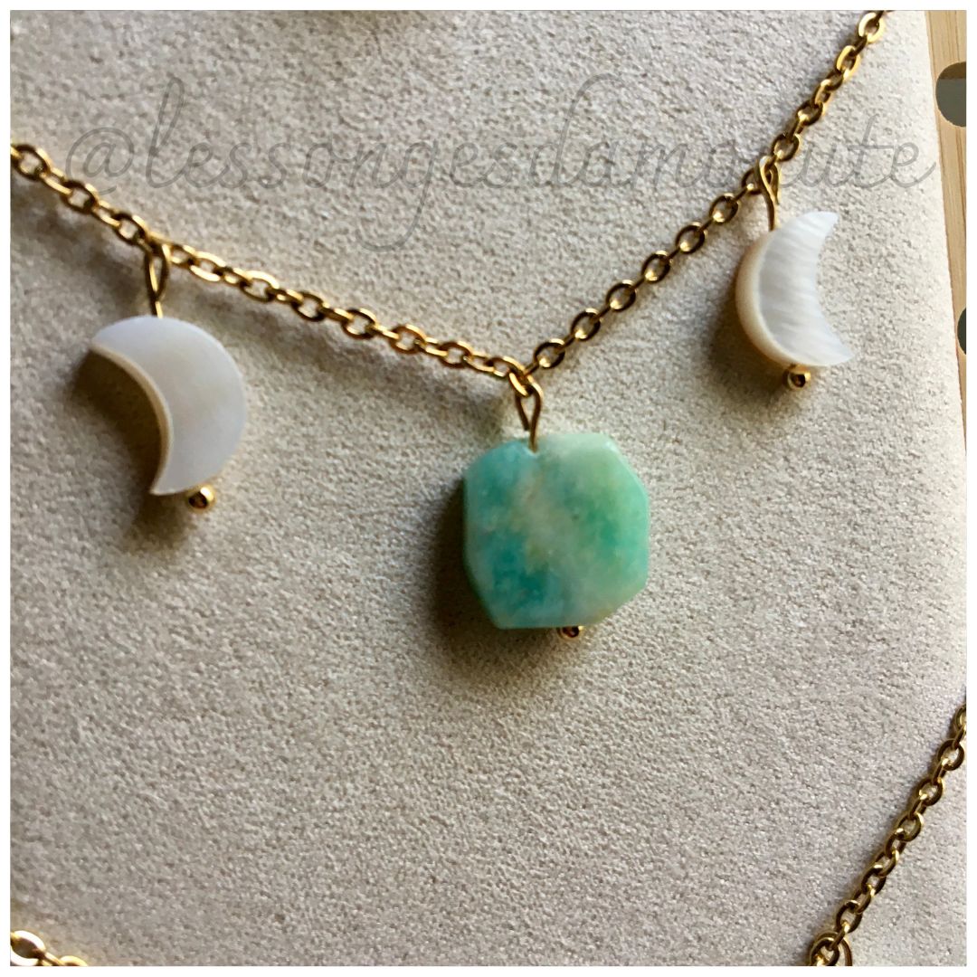 Collier Lunaison : amazonite
