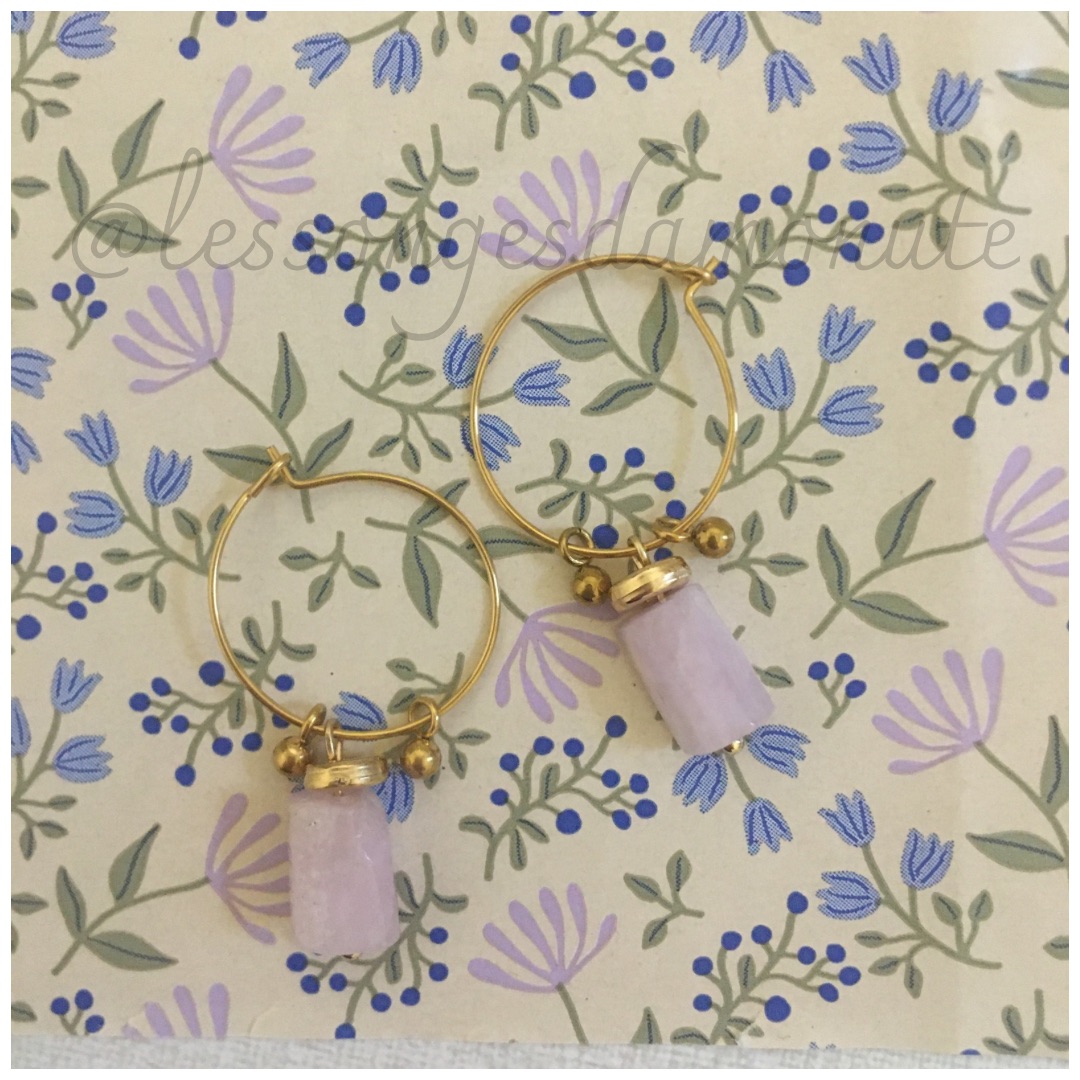 Boucles d’oreilles Lanternes : kunzite lilas