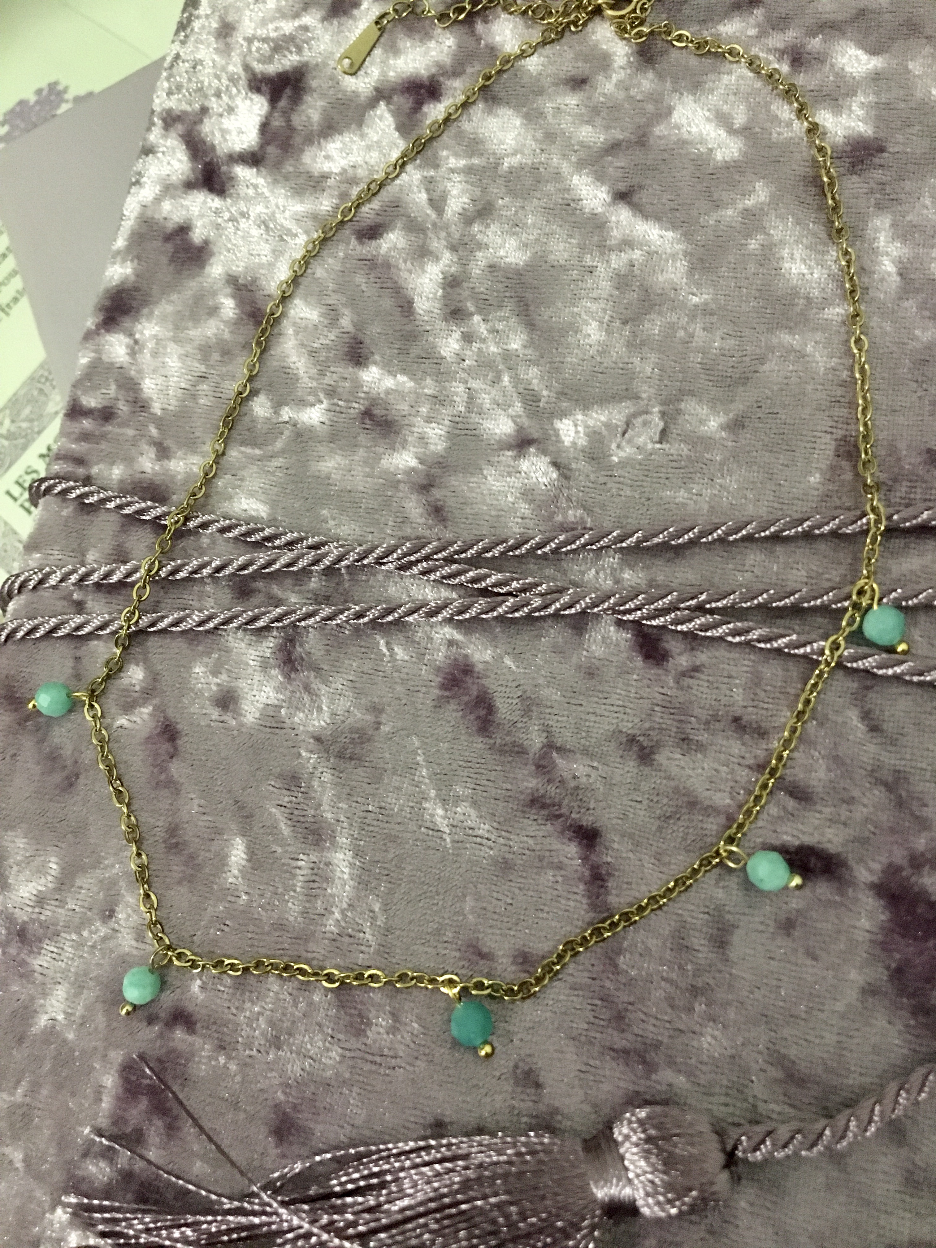 Collier flocons : amazonite