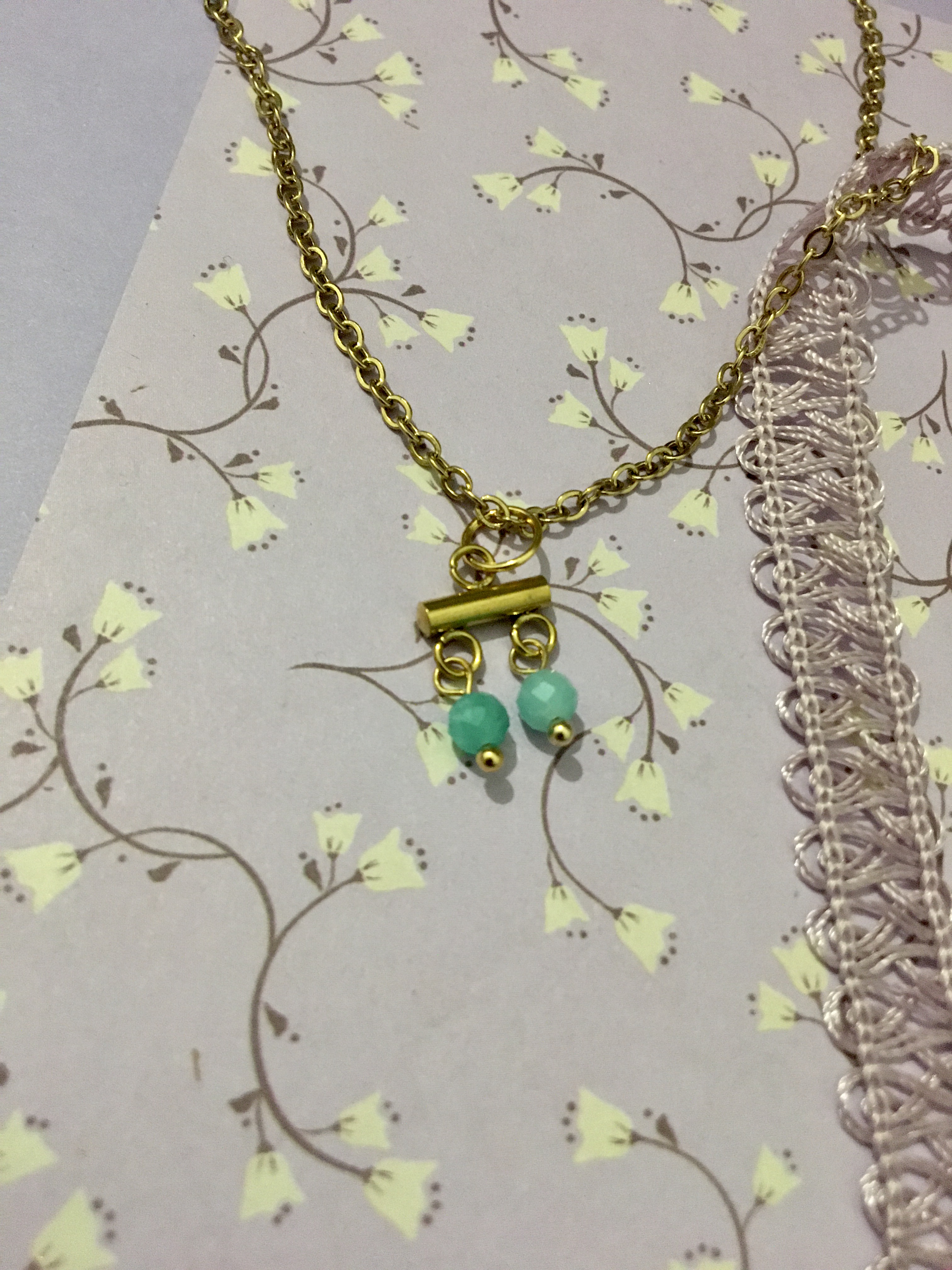 Collier étoiles givrées : amazonite