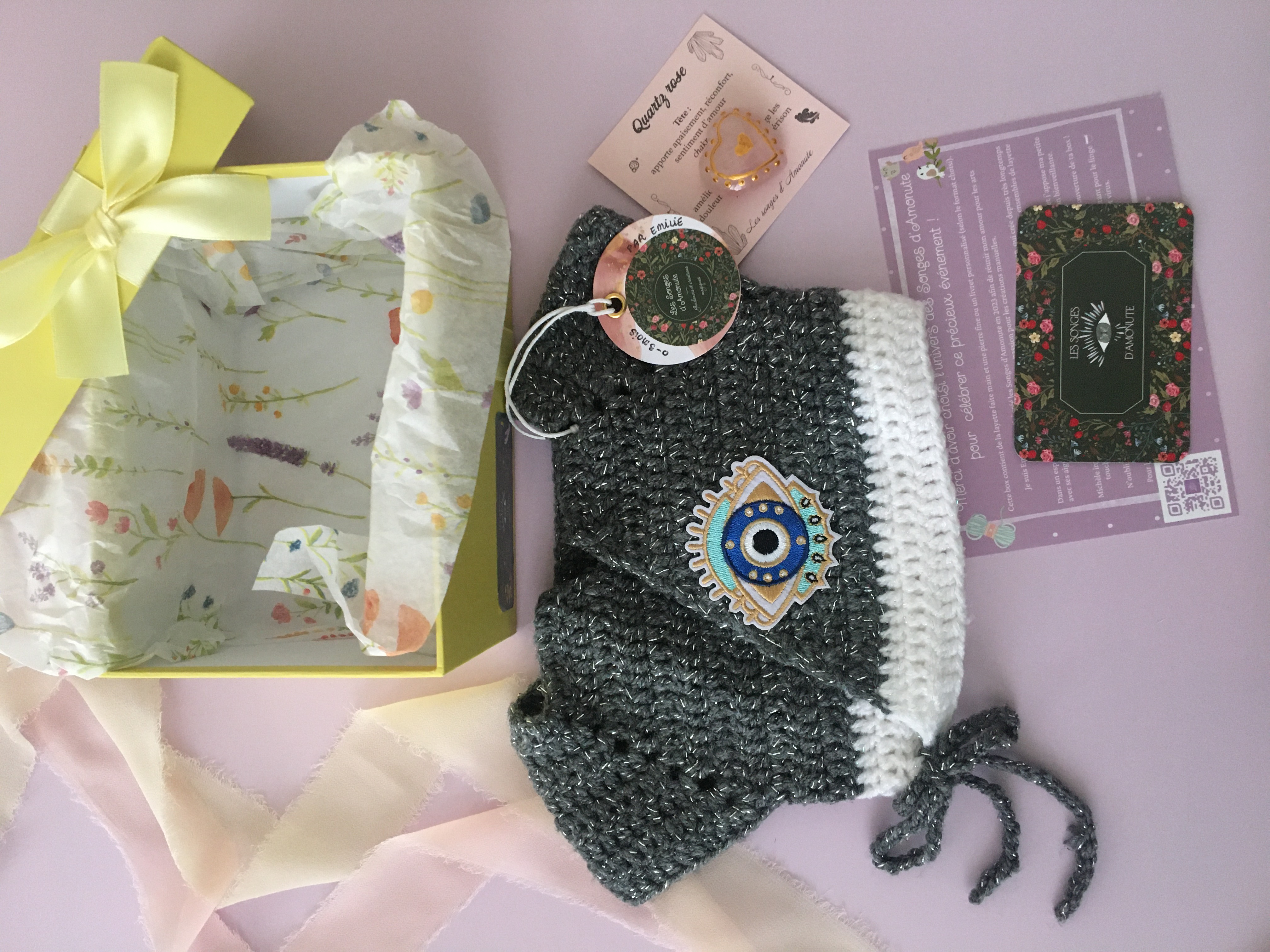 BOX FÉÉRIE : cache-coeur “paillettes” 0-3 mois