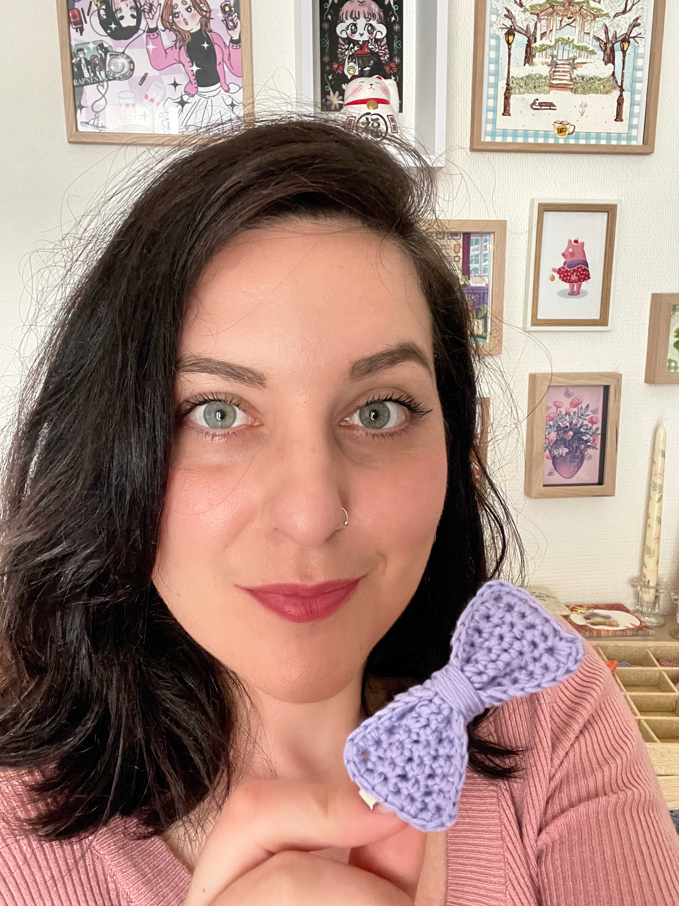 Pince à cheveux "noeud" - Pivoine