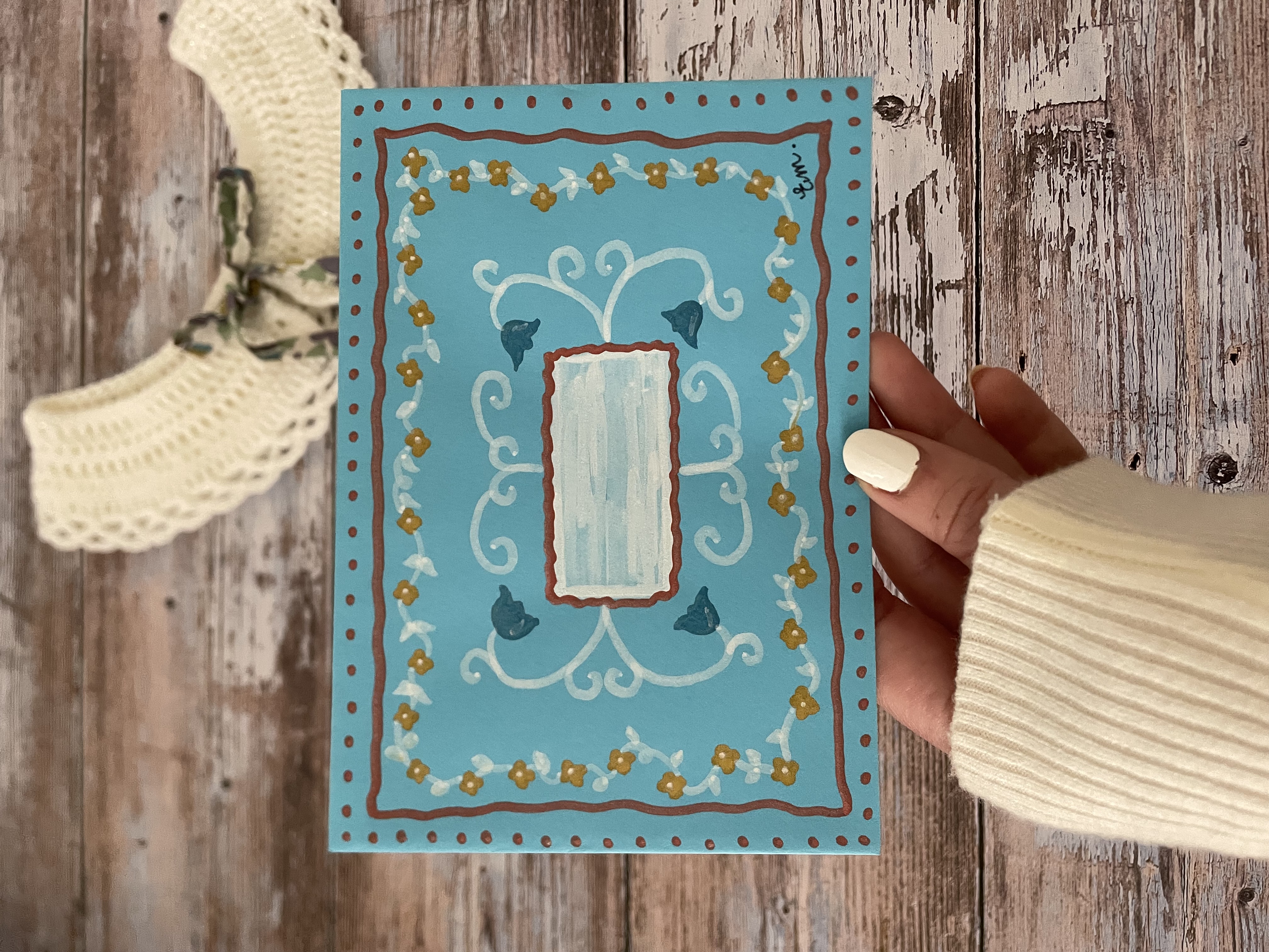 Enveloppe Fleurs bleues