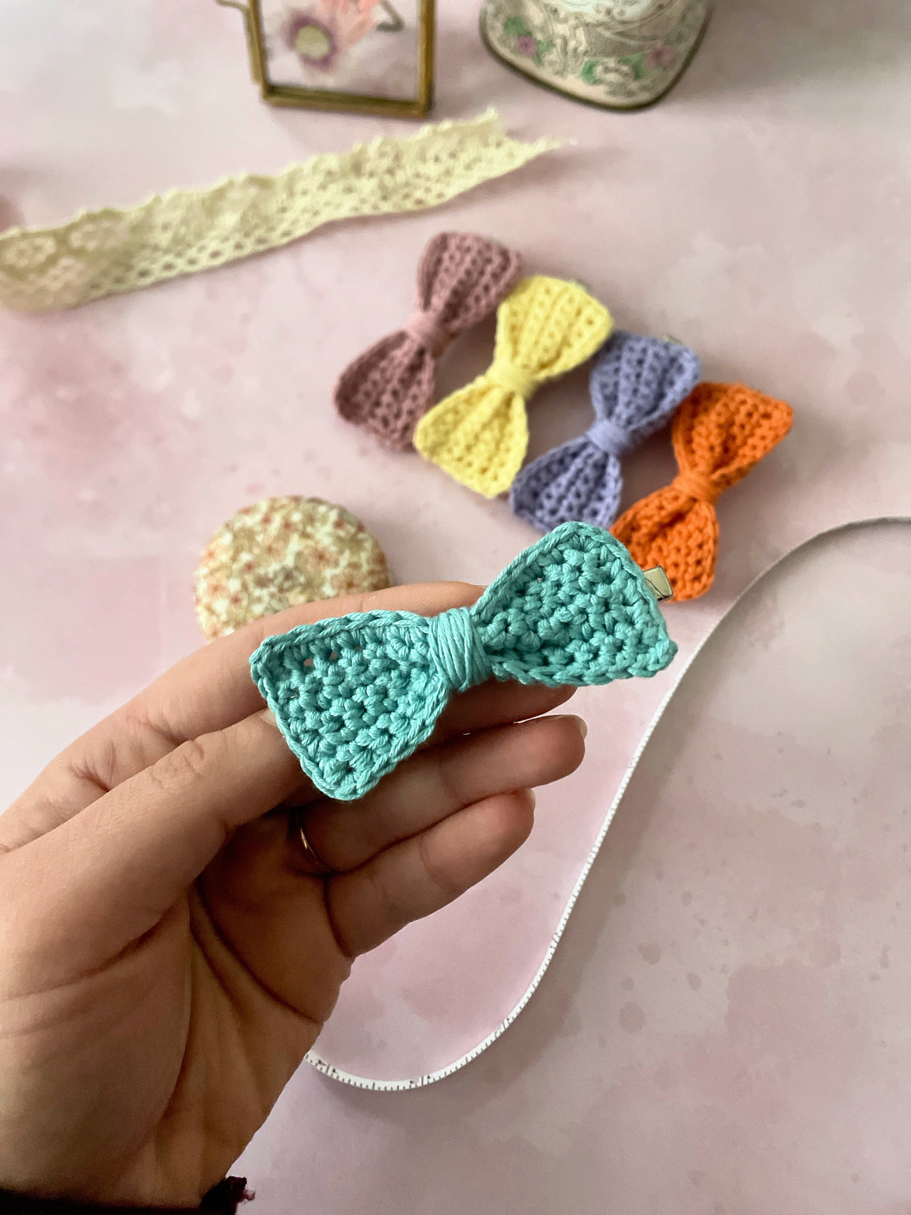 Pince à cheveux "noeud" - Hortensia