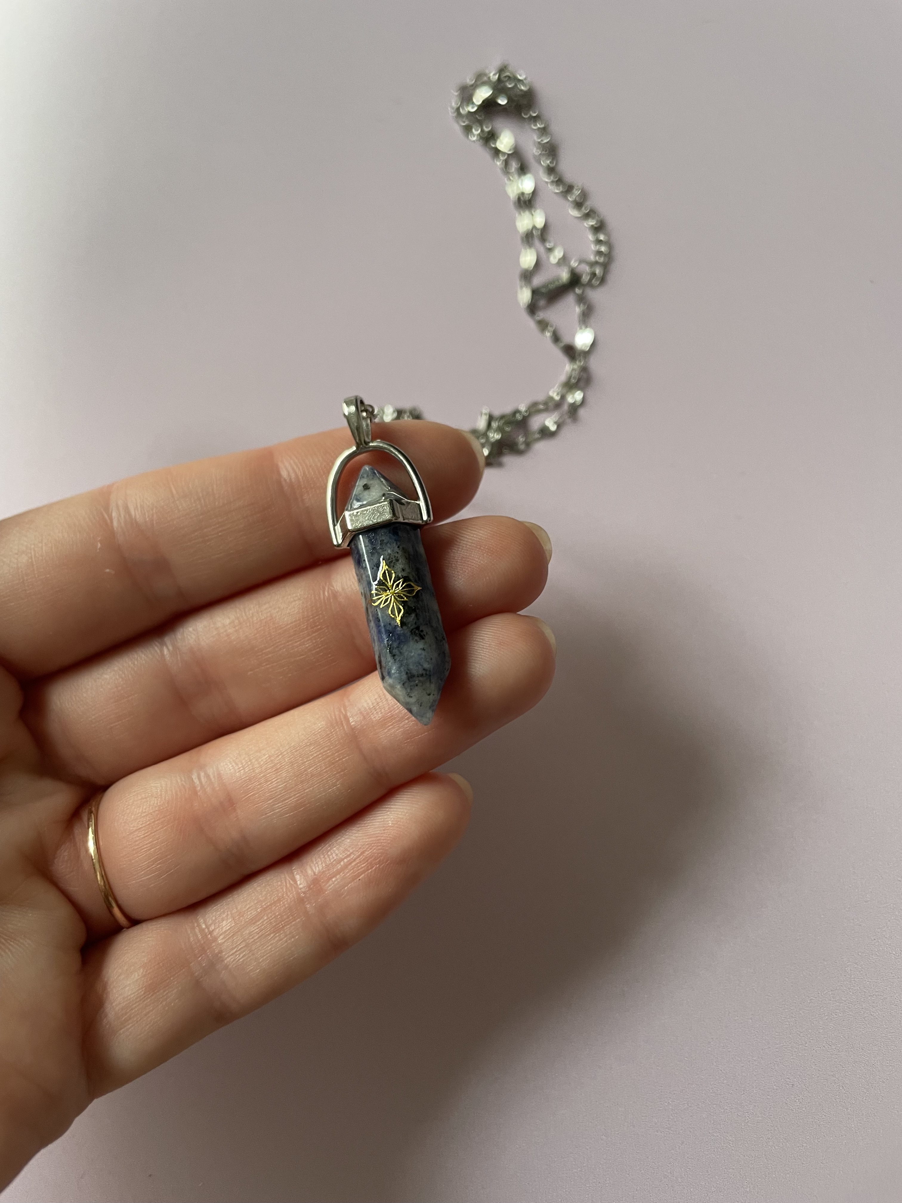 Collier POINTE : sodalite