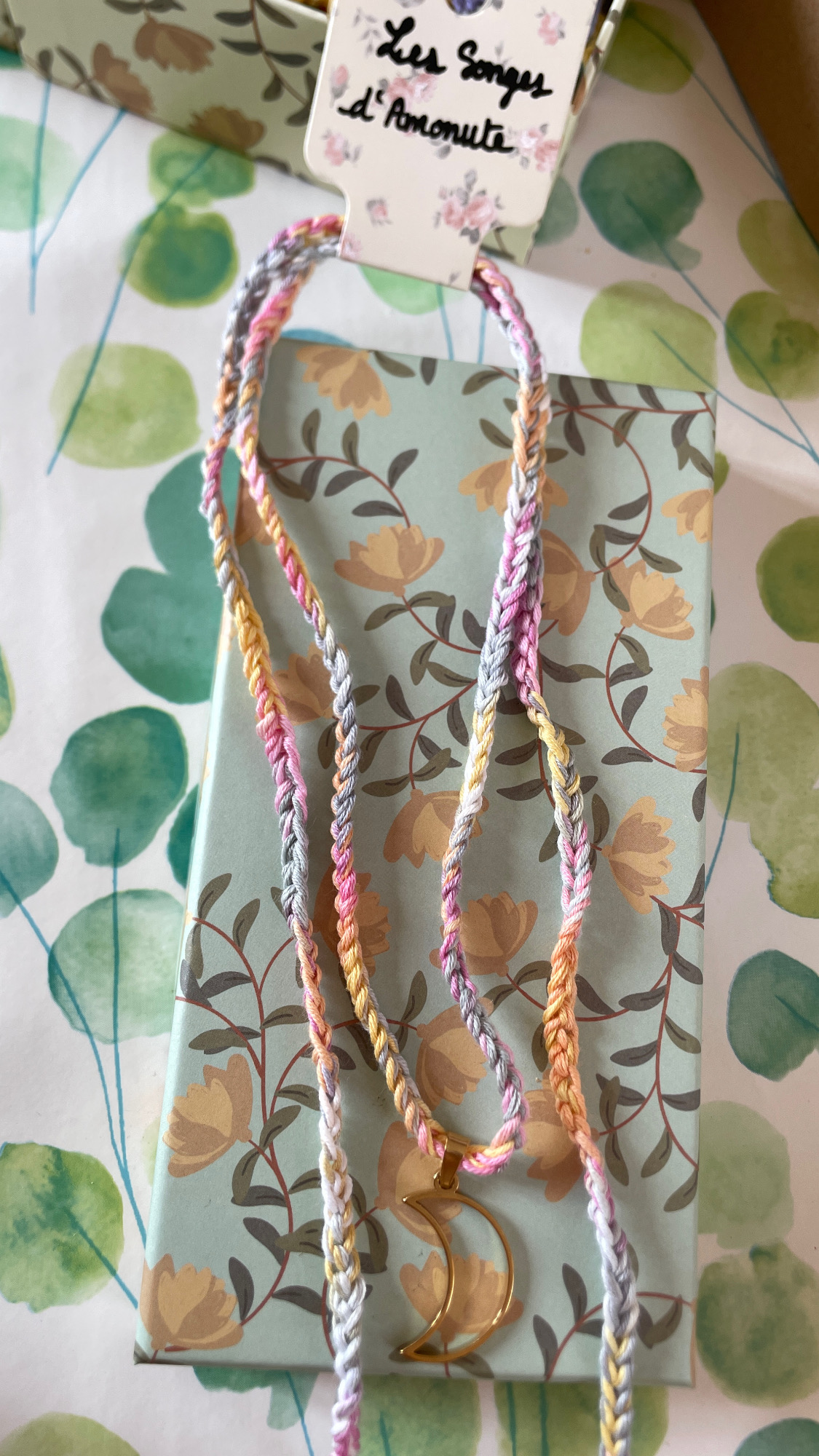 Collier choker Bonbon - double tressage