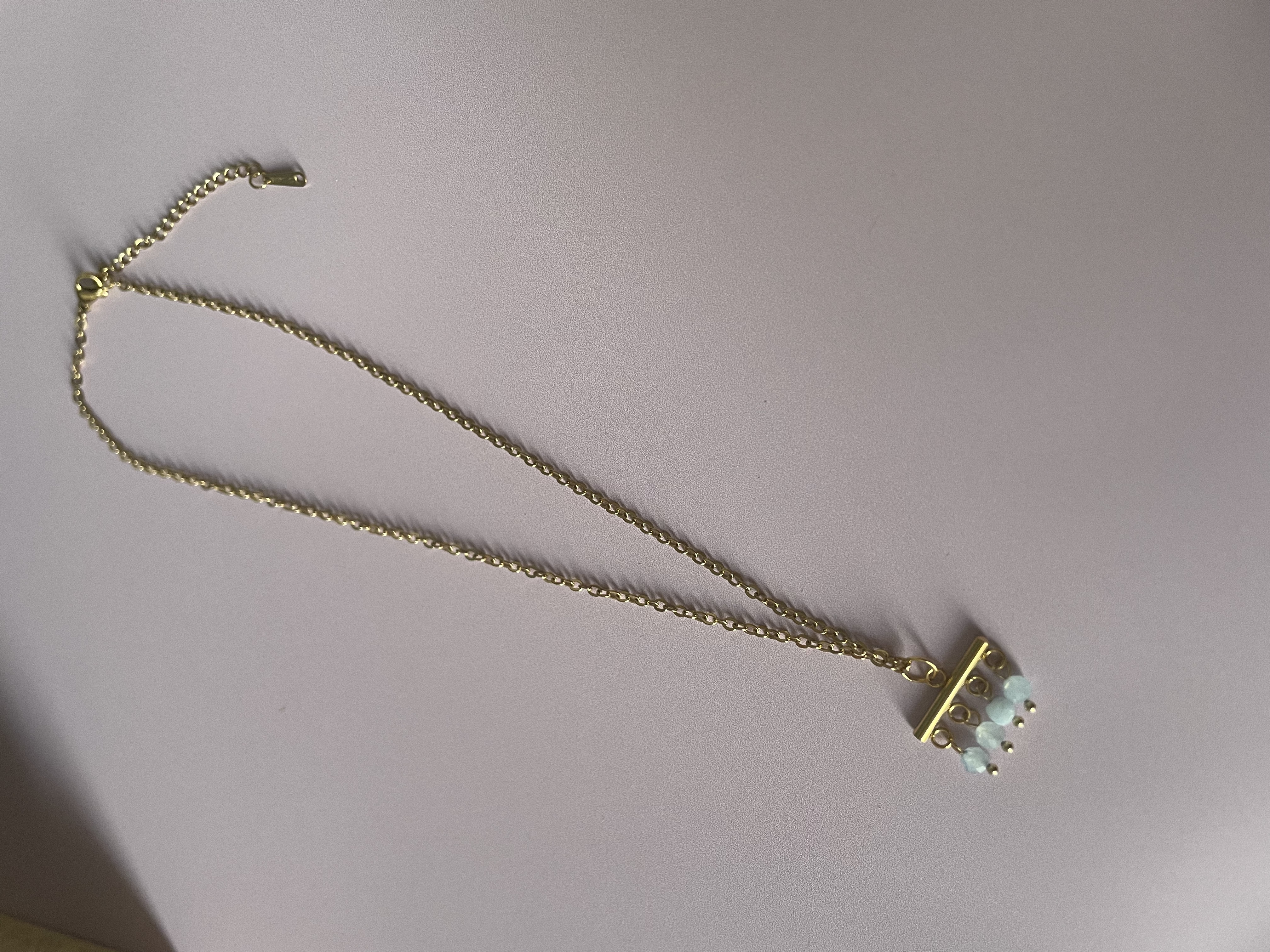Collier étoiles givrées : aigue marine