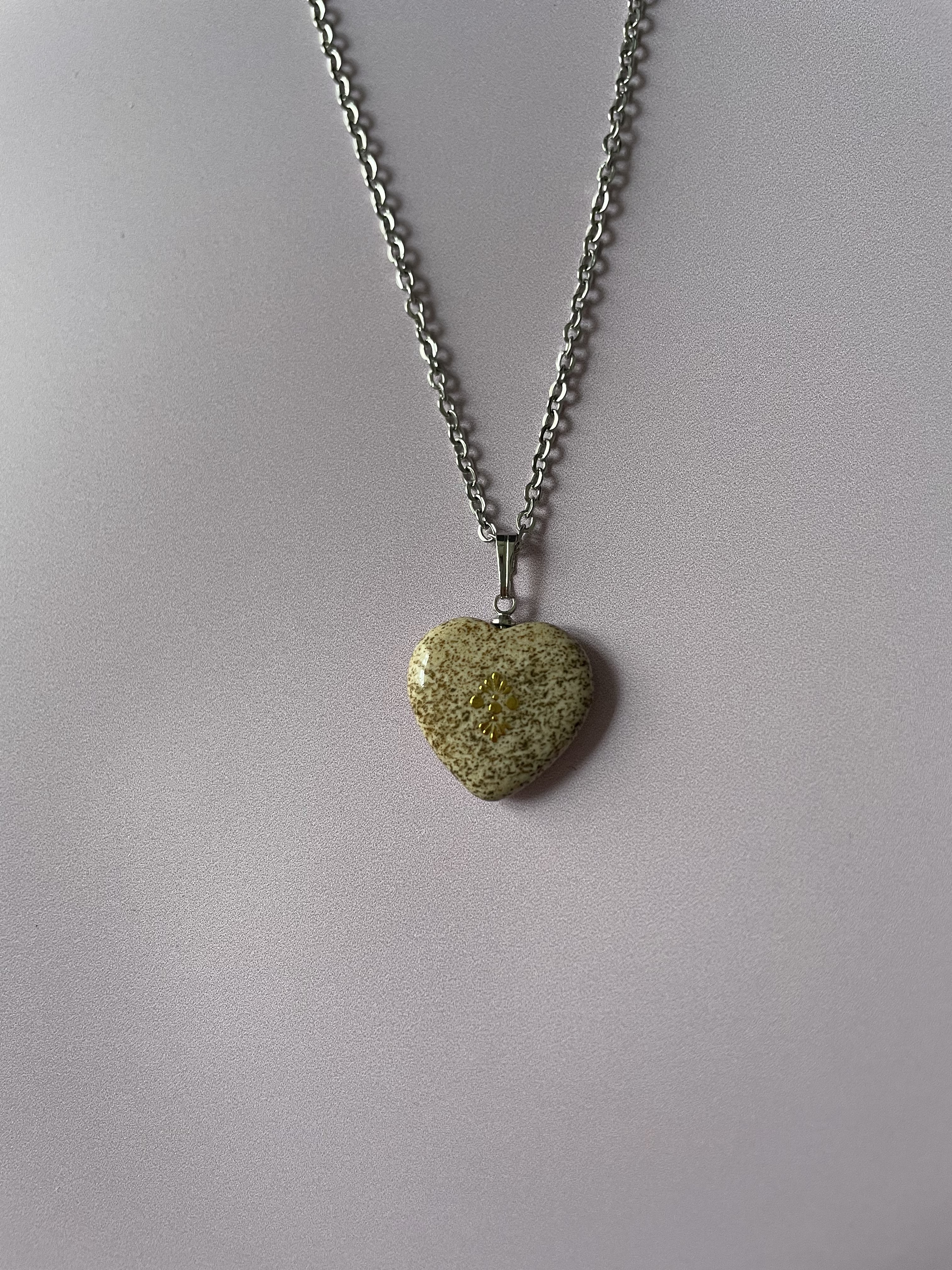 Collier COEUR : jaspe paysage