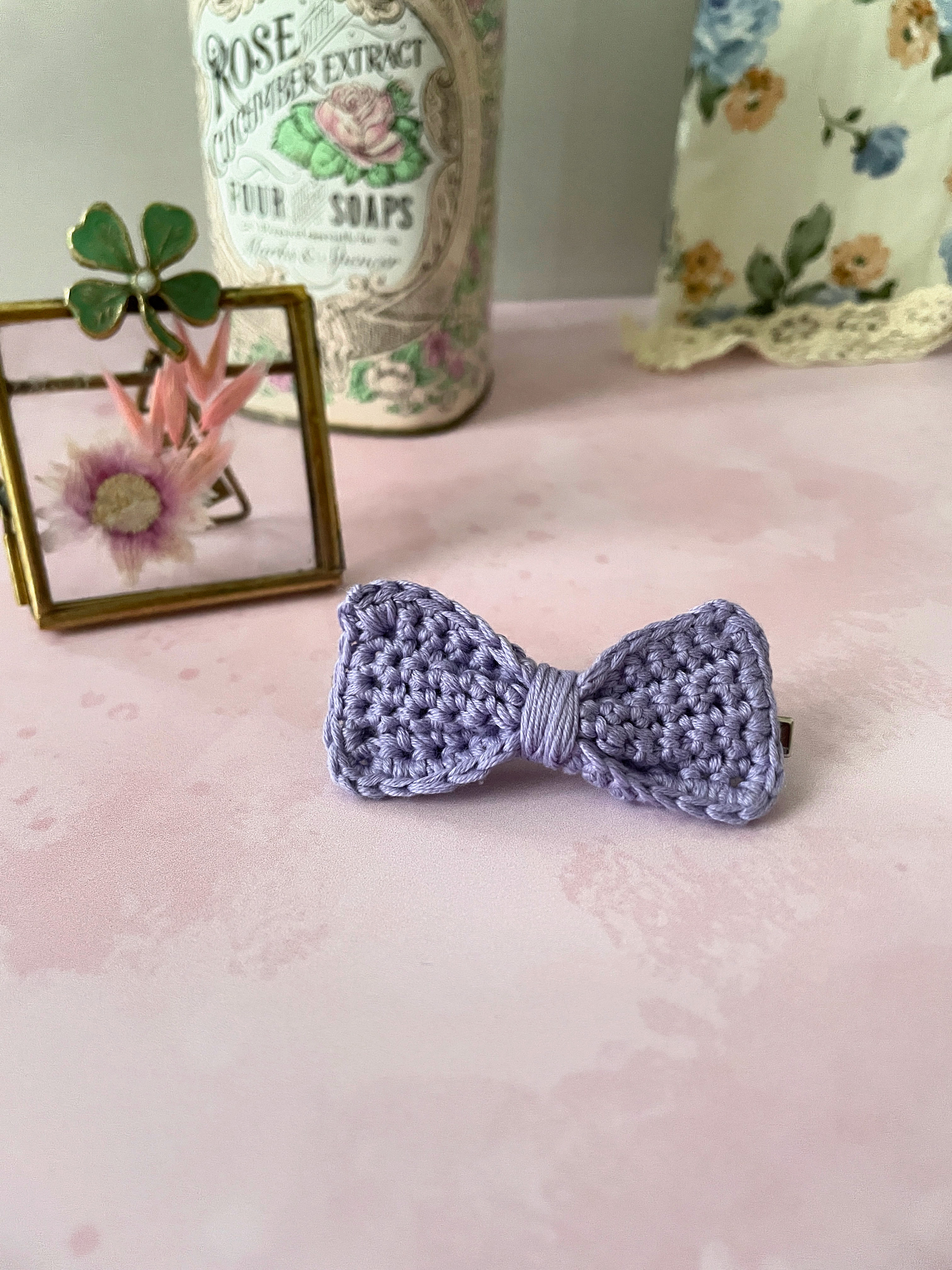 Pince à cheveux "noeud" - Pivoine