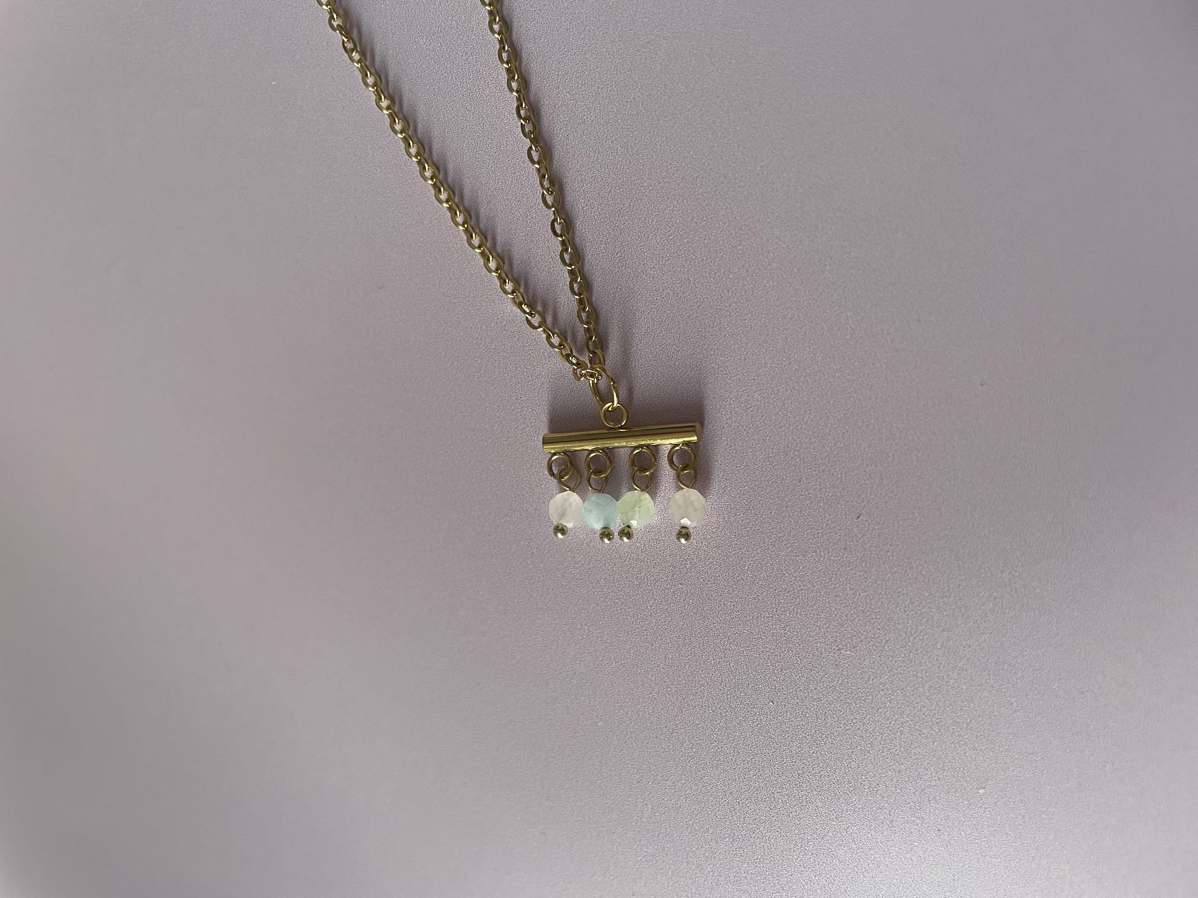Collier étoiles givrées : morganite
