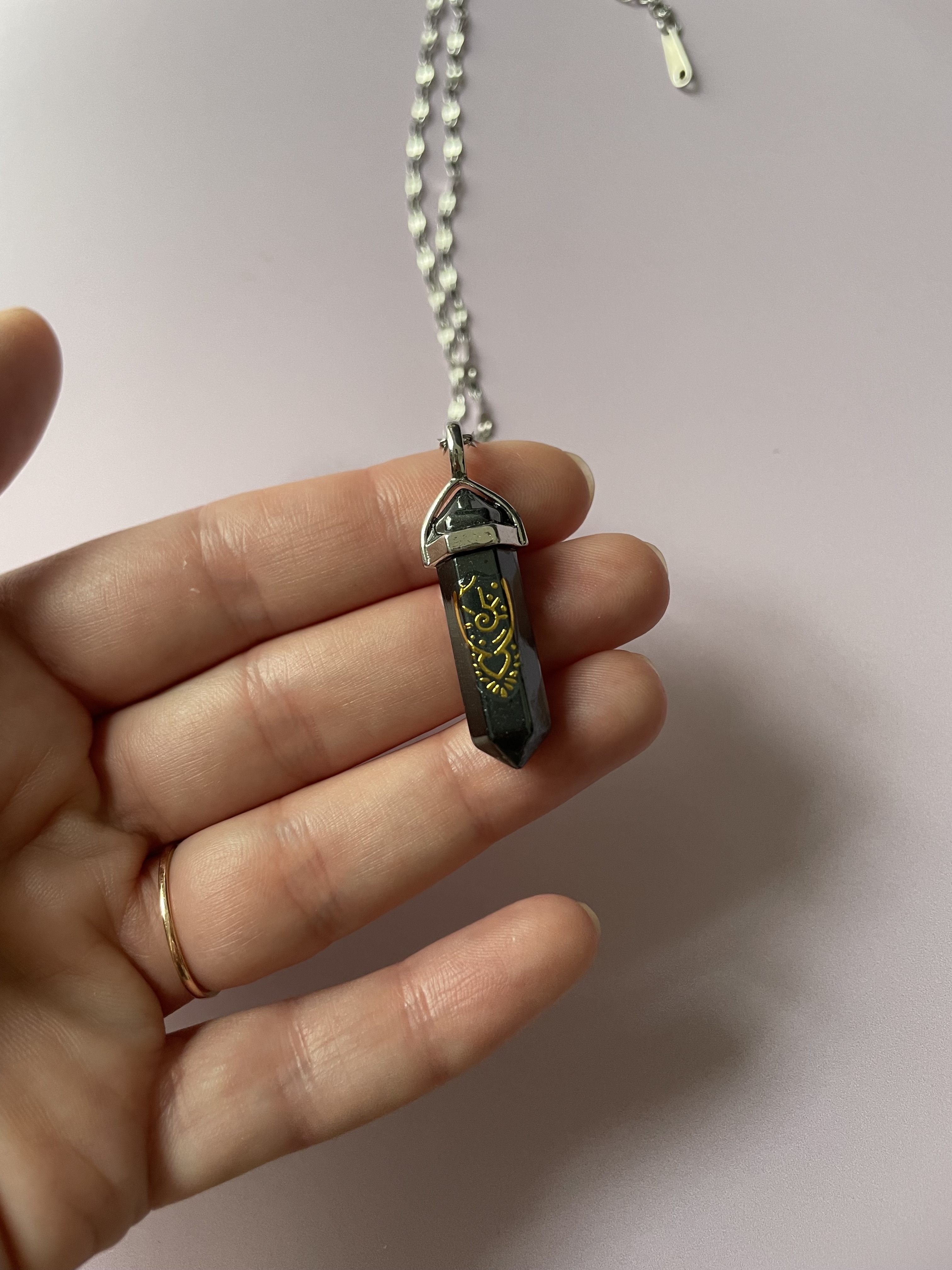 Collier POINTE : hématite
