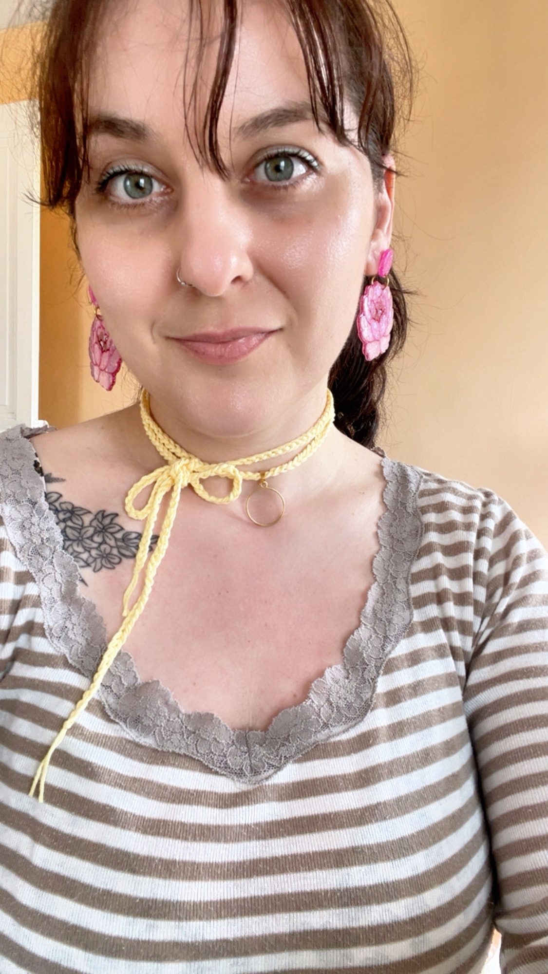 Collier choker Bergamote - double tressage