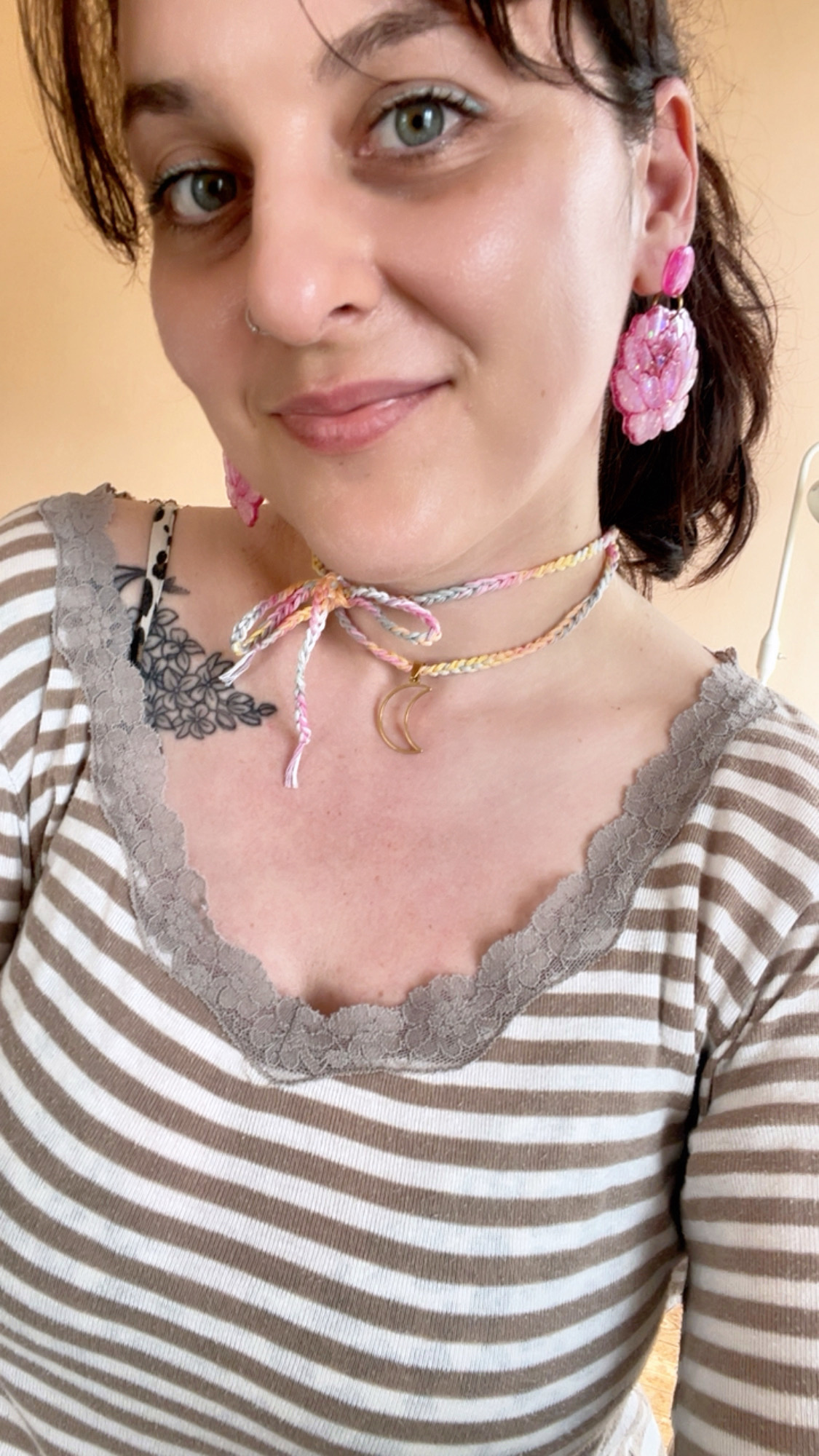Collier choker Bonbon - double tressage