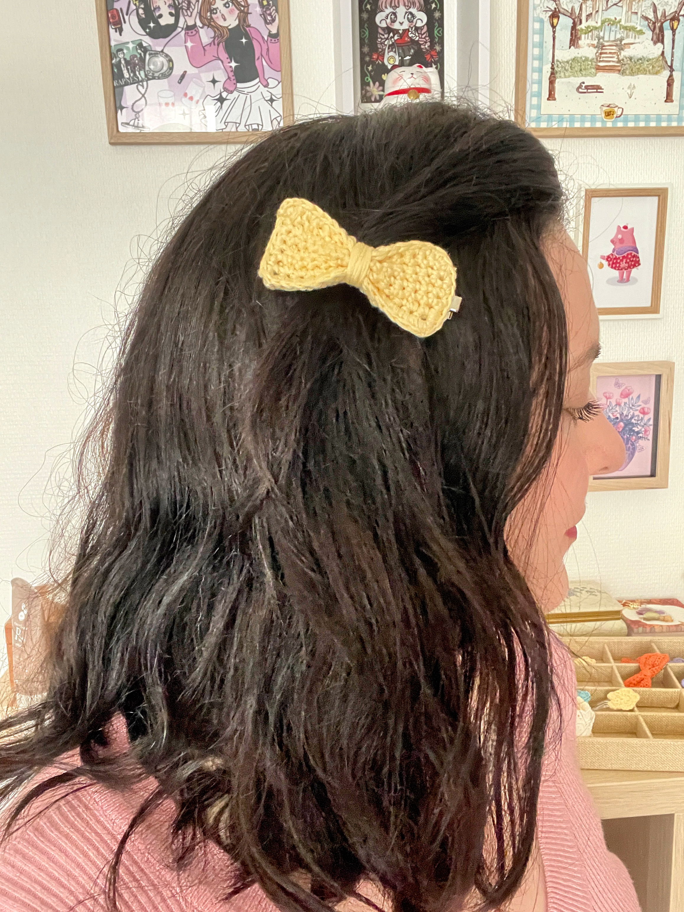 Pince à cheveux "noeud" - Forsythia